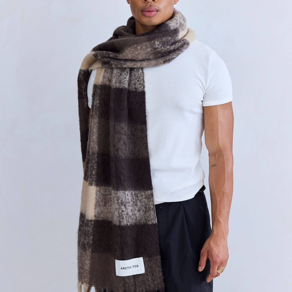 
                      
                        The Reykjavik Scarf - 100% Recycled - Brown Check
                      
                    