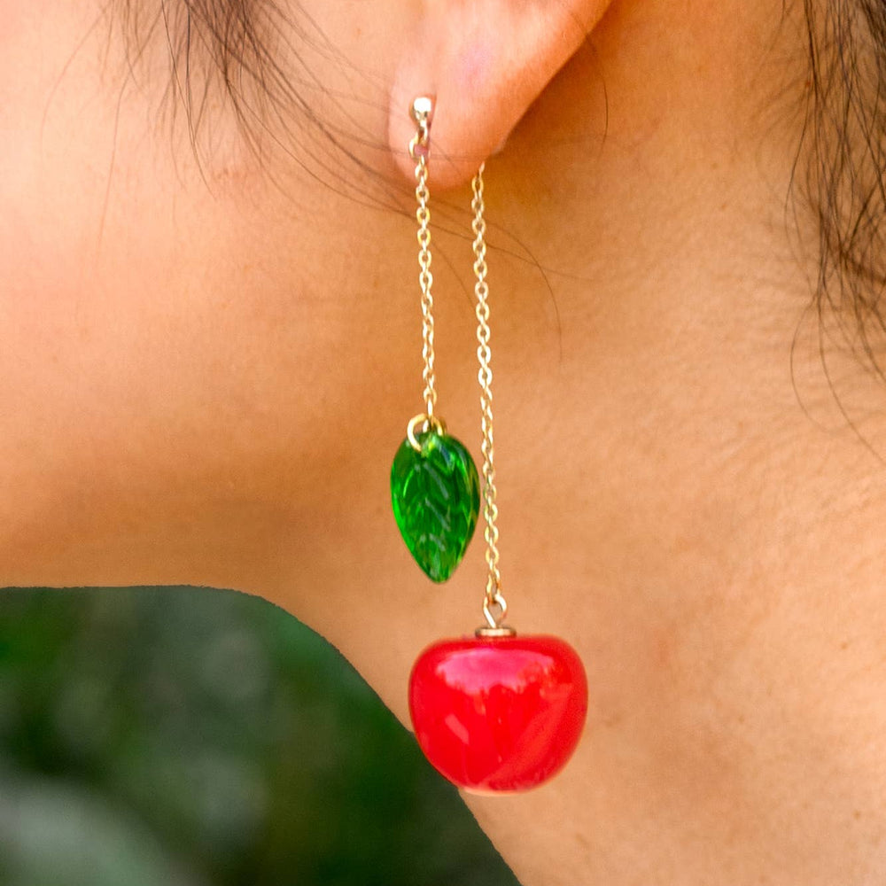 
                      
                        Cherry Bomb Layered Earrings - 18K Gold Plated/Murano Glass
                      
                    