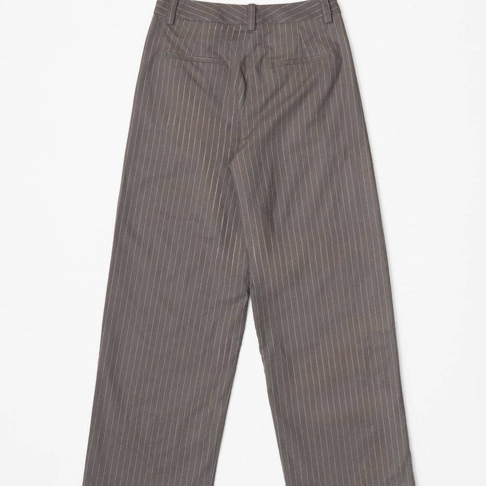 
                      
                        The Frances Striped Straight Leg Linen Trousers
                      
                    