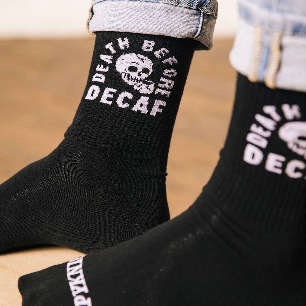 Death Before Decaf Coffee Crew Socks