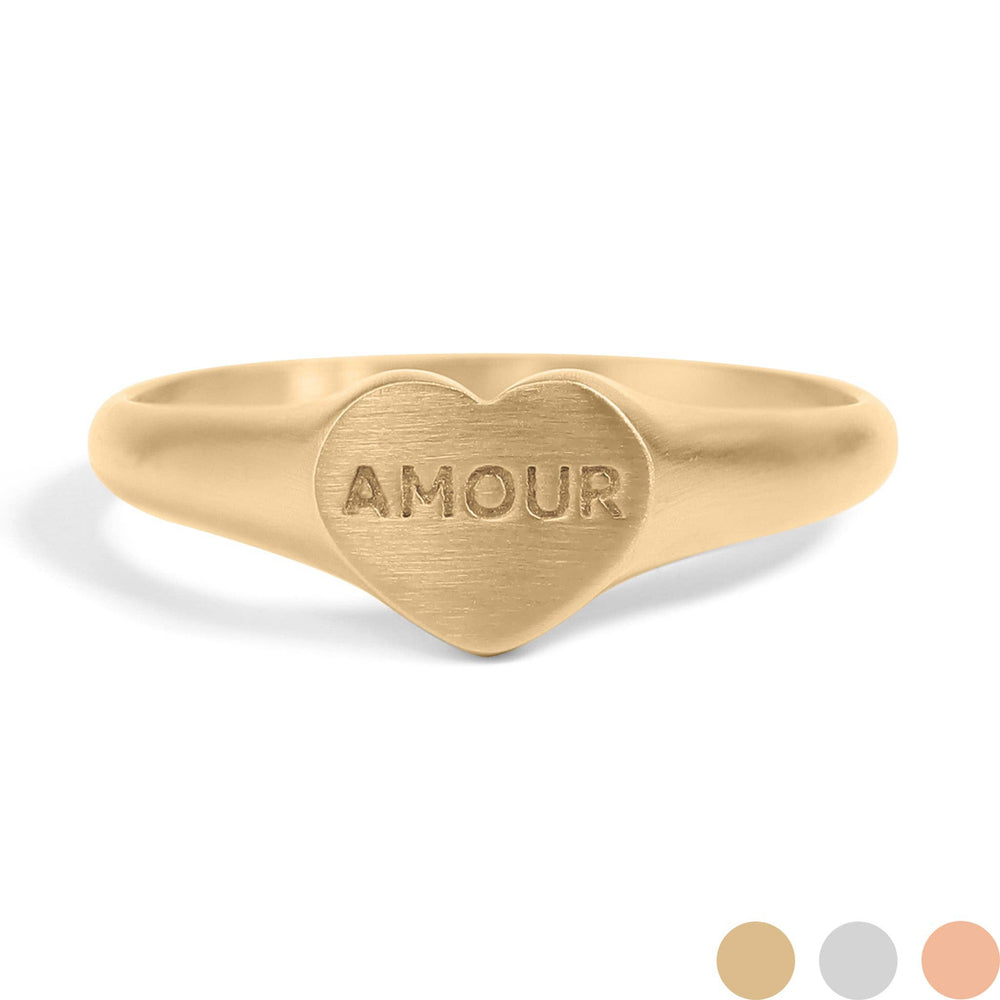Amour Heart Signet Ring
