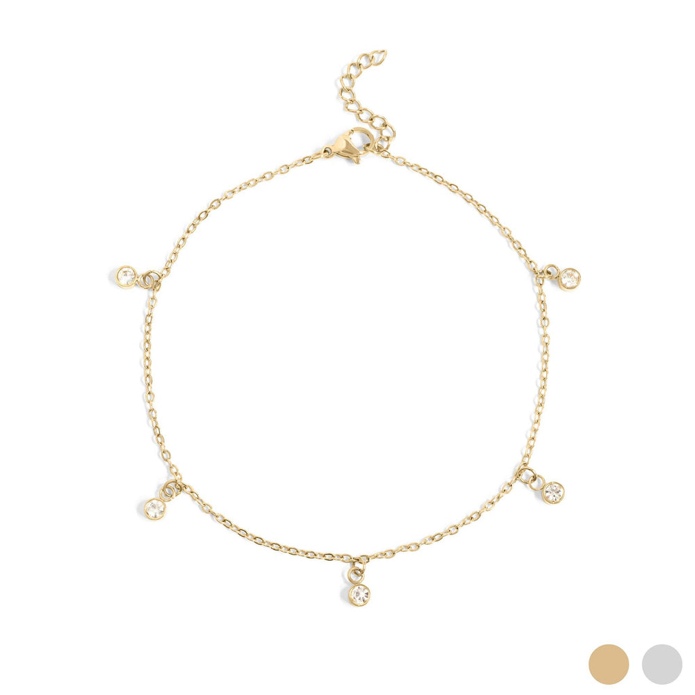 
                      
                        Clear Stone Charm Anklet
                      
                    