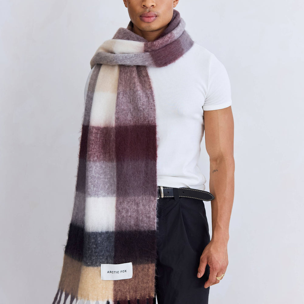 
                      
                        The Reykjavik Scarf - 100% Recycled - Purple/Brown
                      
                    