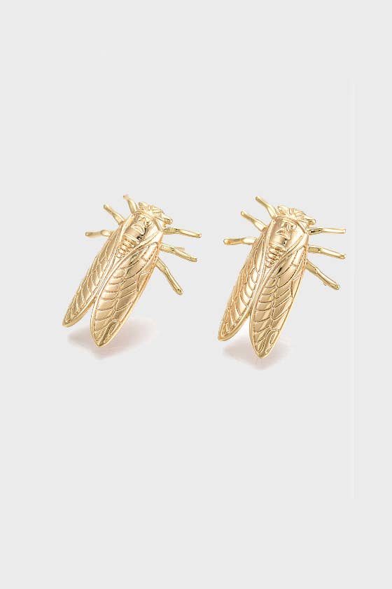 Cicada Studs - 18k gold plated