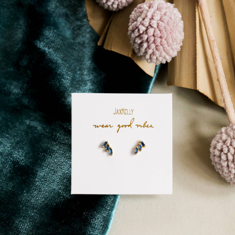 
                      
                        Offset Trio - Sapphire - Gold Earrings
                      
                    