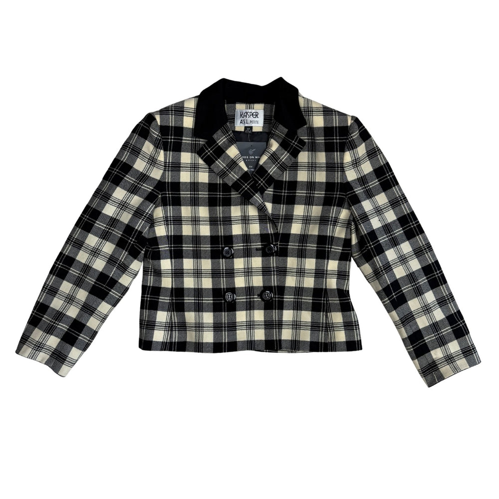 Pre-loved Short Checker Blazer - Size M/L Petite