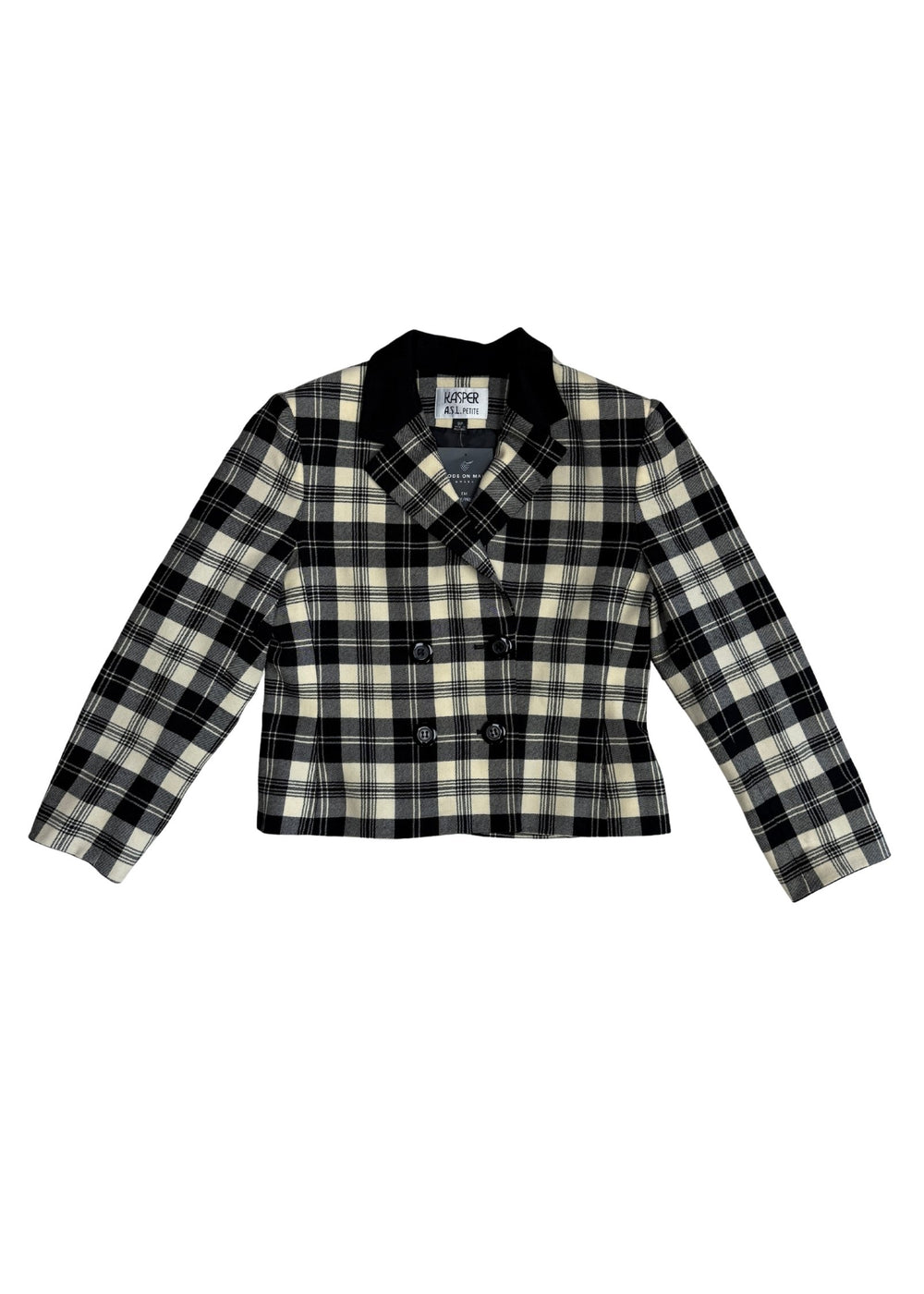 Pre-loved Short Checker Blazer - Size M/L Petite