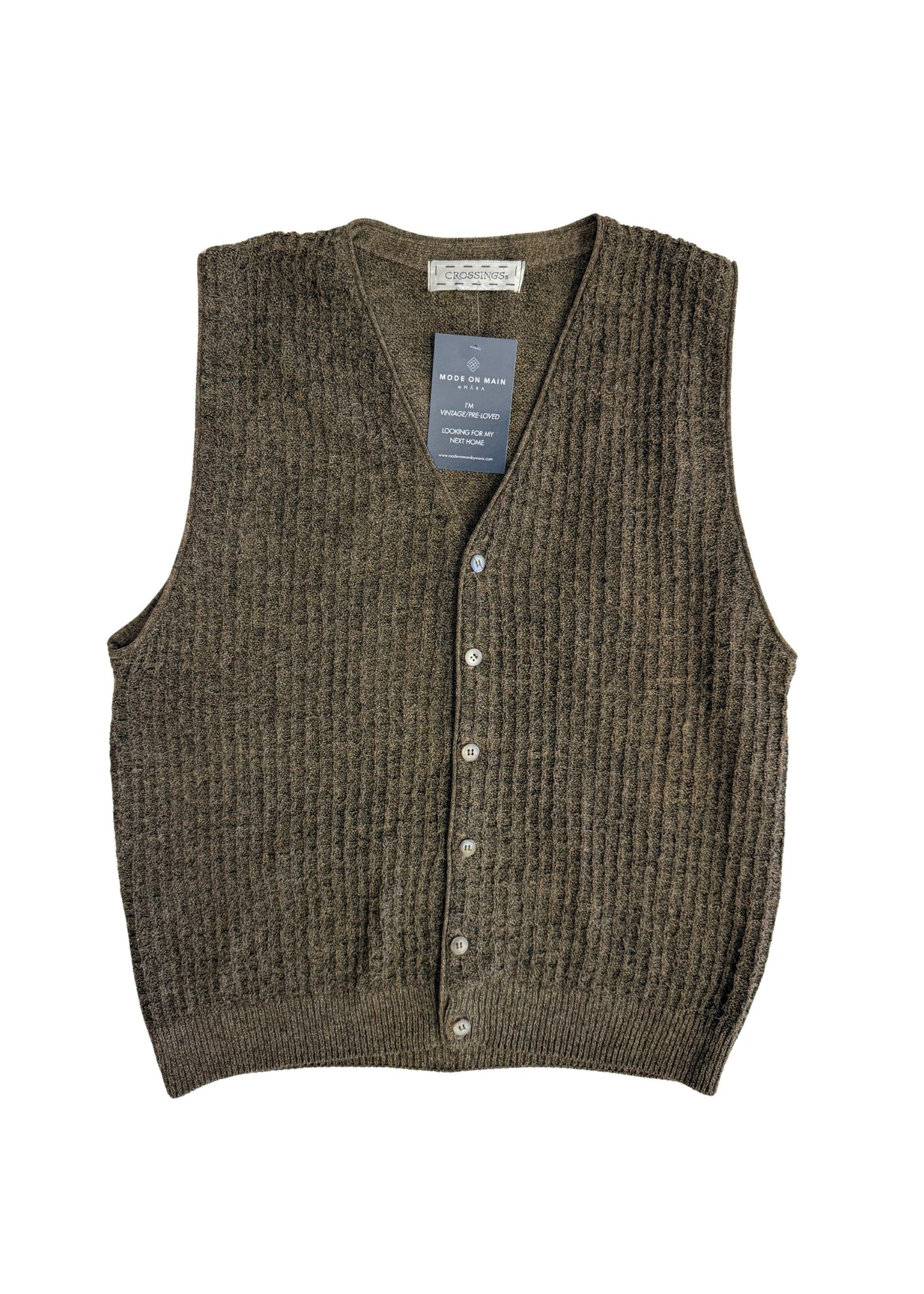 Vintage Crossings Taupe Unisex Vest - Size L