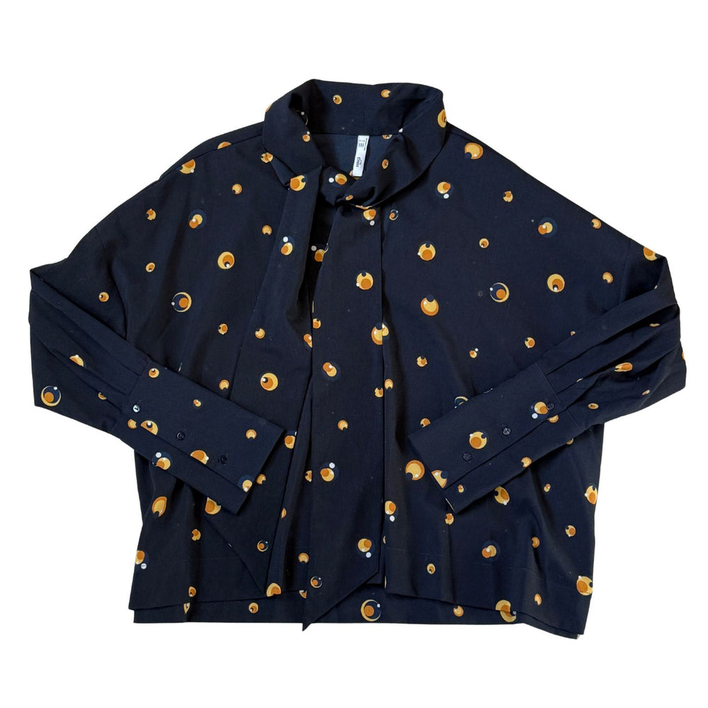 Pre-loved MNG Navy Floral Blouse - Size S