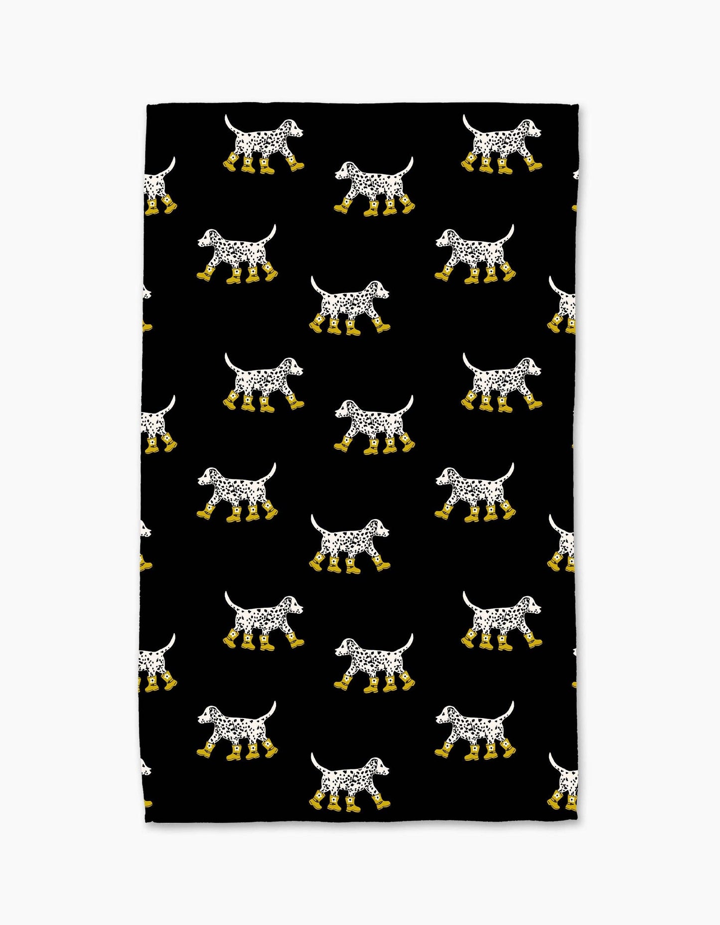 Dalmatian In Boots Black Tea Towel