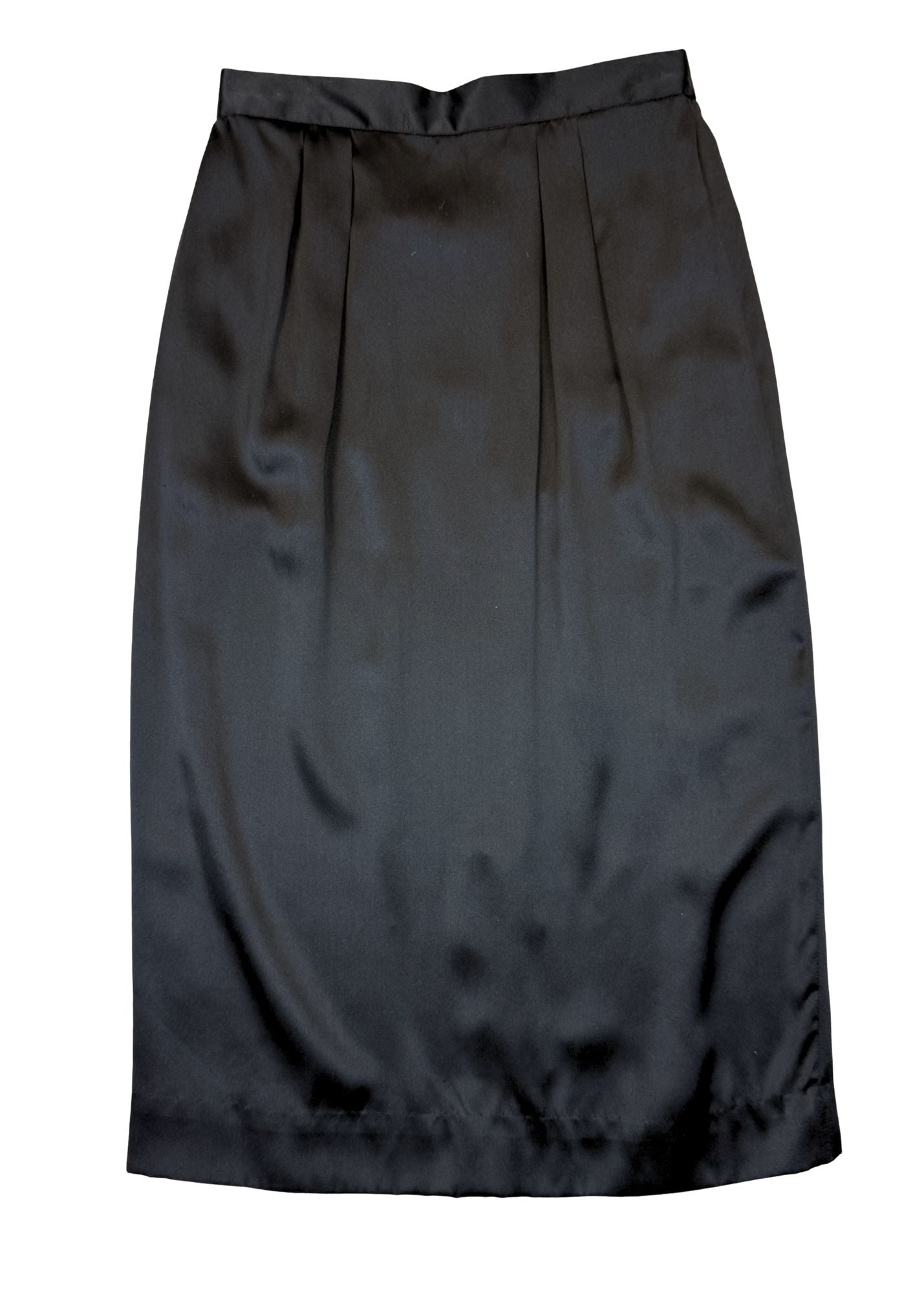 Vintage Warren Black 100% Silk Skirt - Size S