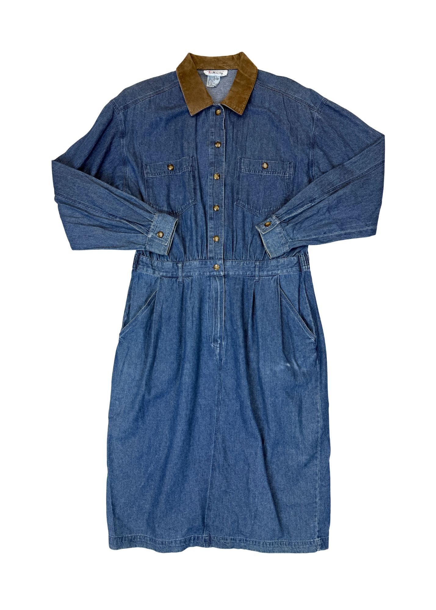 Vintage Talbots Denim Buttoned Dress - Size L