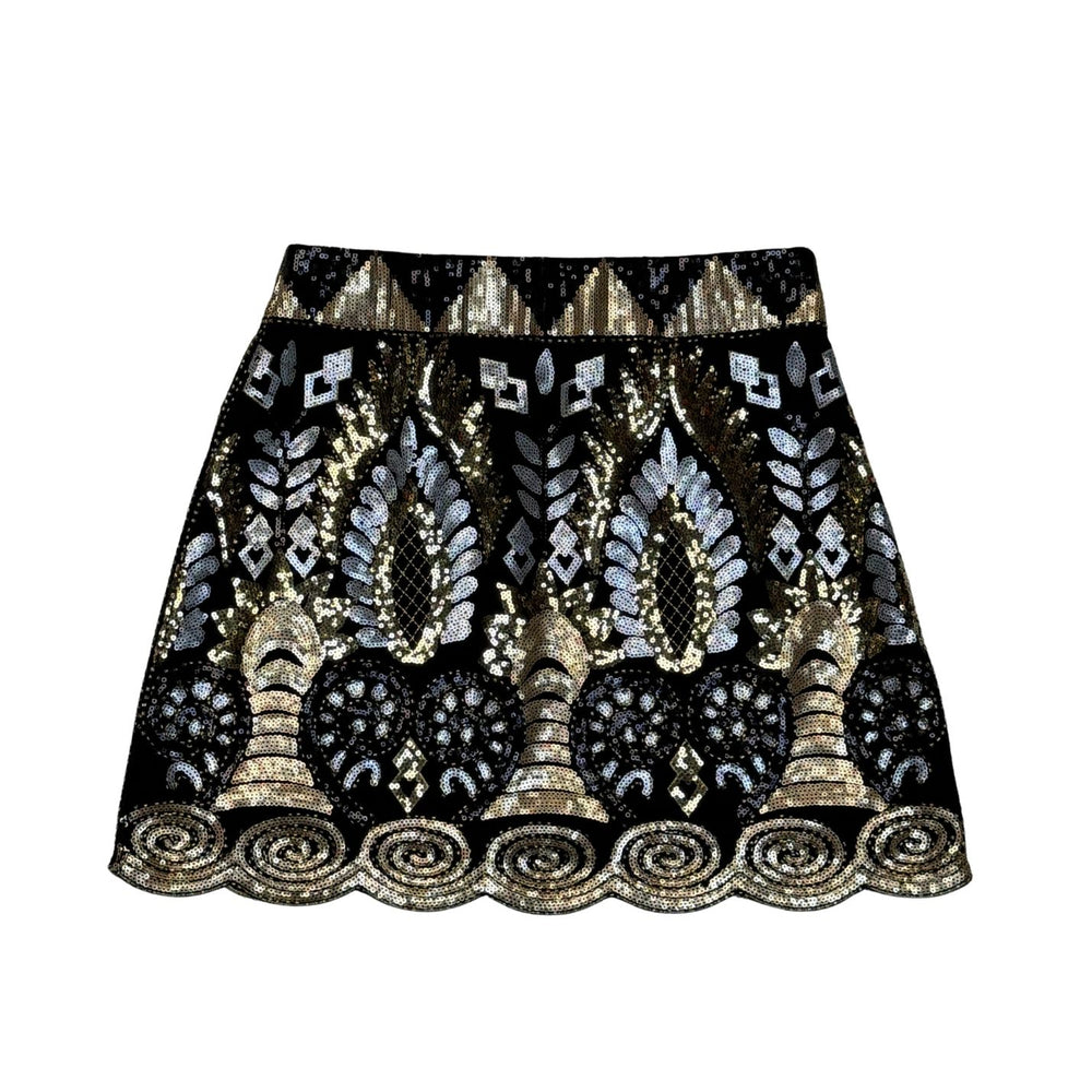 Pre-loved Vici Metallic Sequin Detail Mini Skirt - Size S