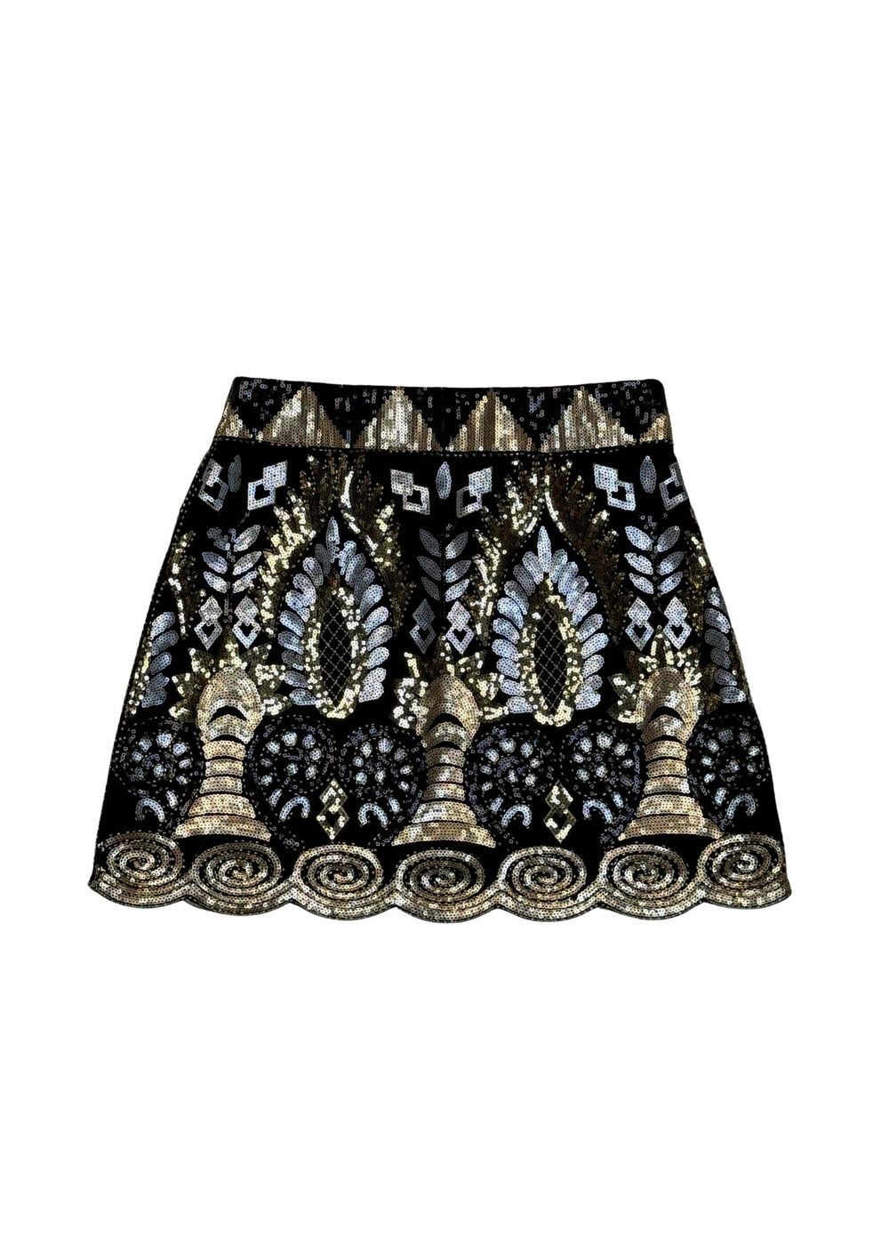 Pre-loved Vici Metallic Sequin Detail Mini Skirt - Size S