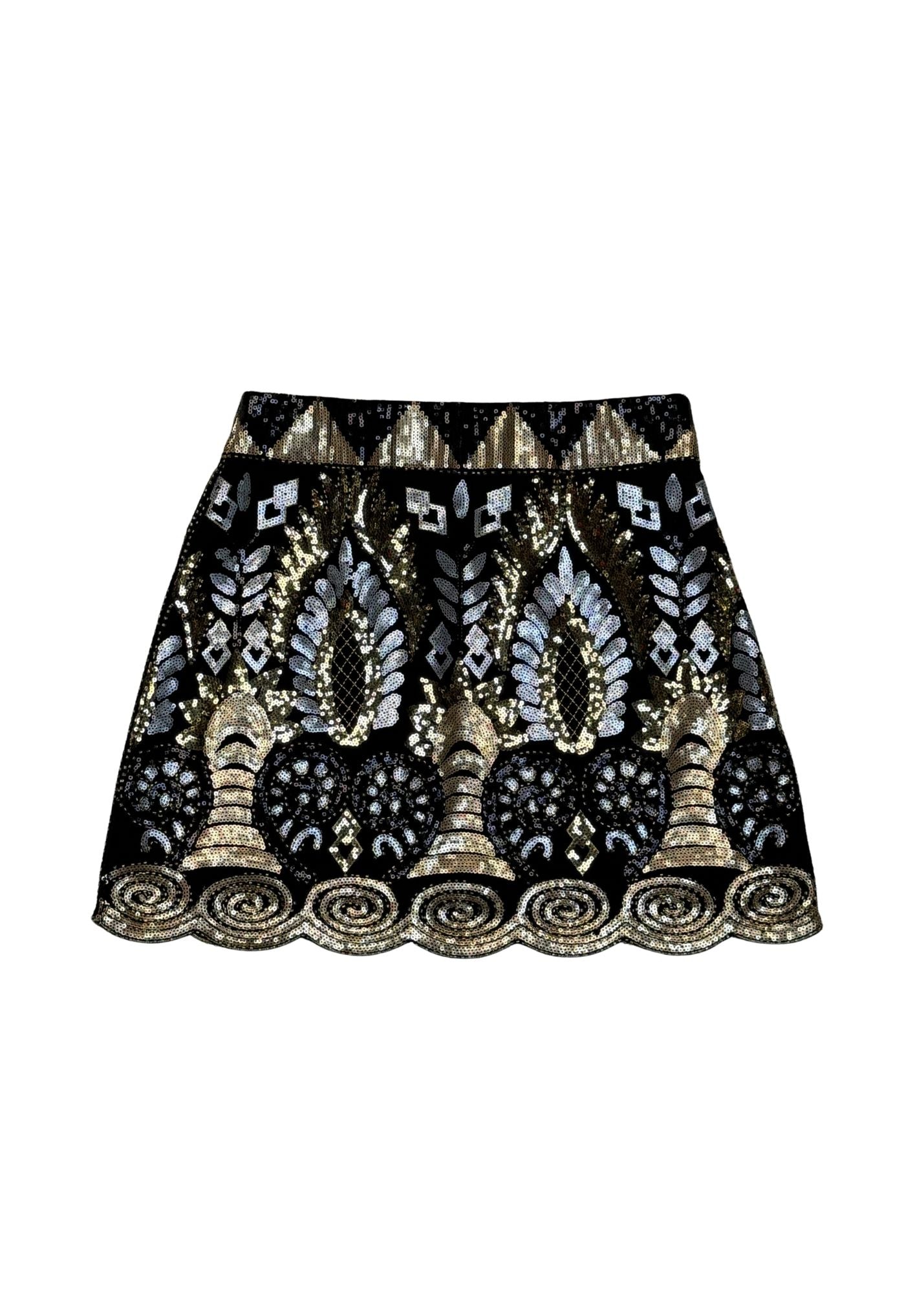 Pre-loved Vici Metallic Sequin Detail Mini Skirt - Size S