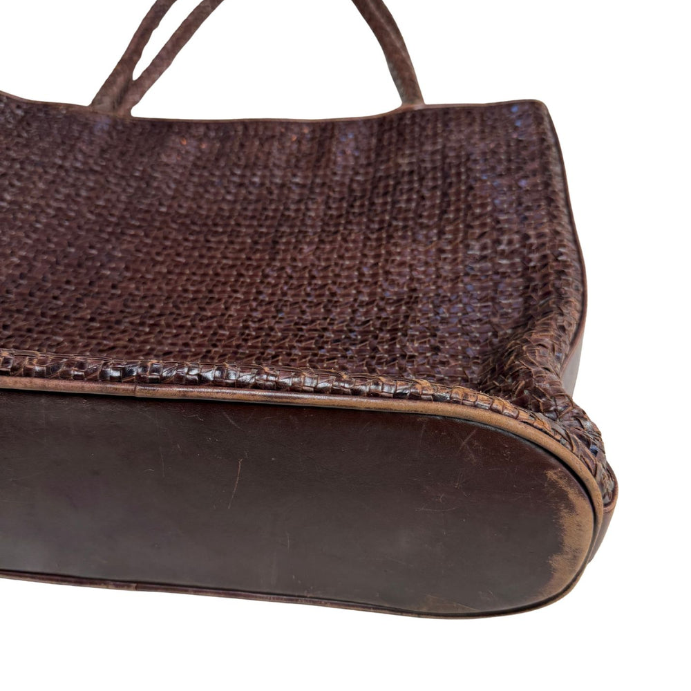 Pre-loved Cole Haan Brown Woven Leather Tote