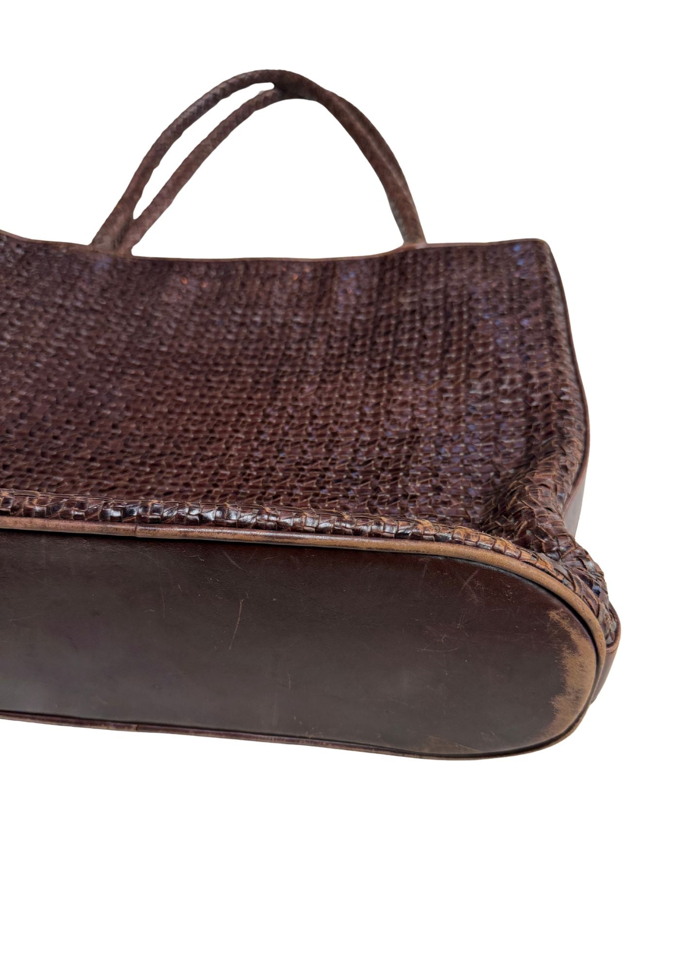 Pre-loved Cole Haan Brown Woven Leather Tote