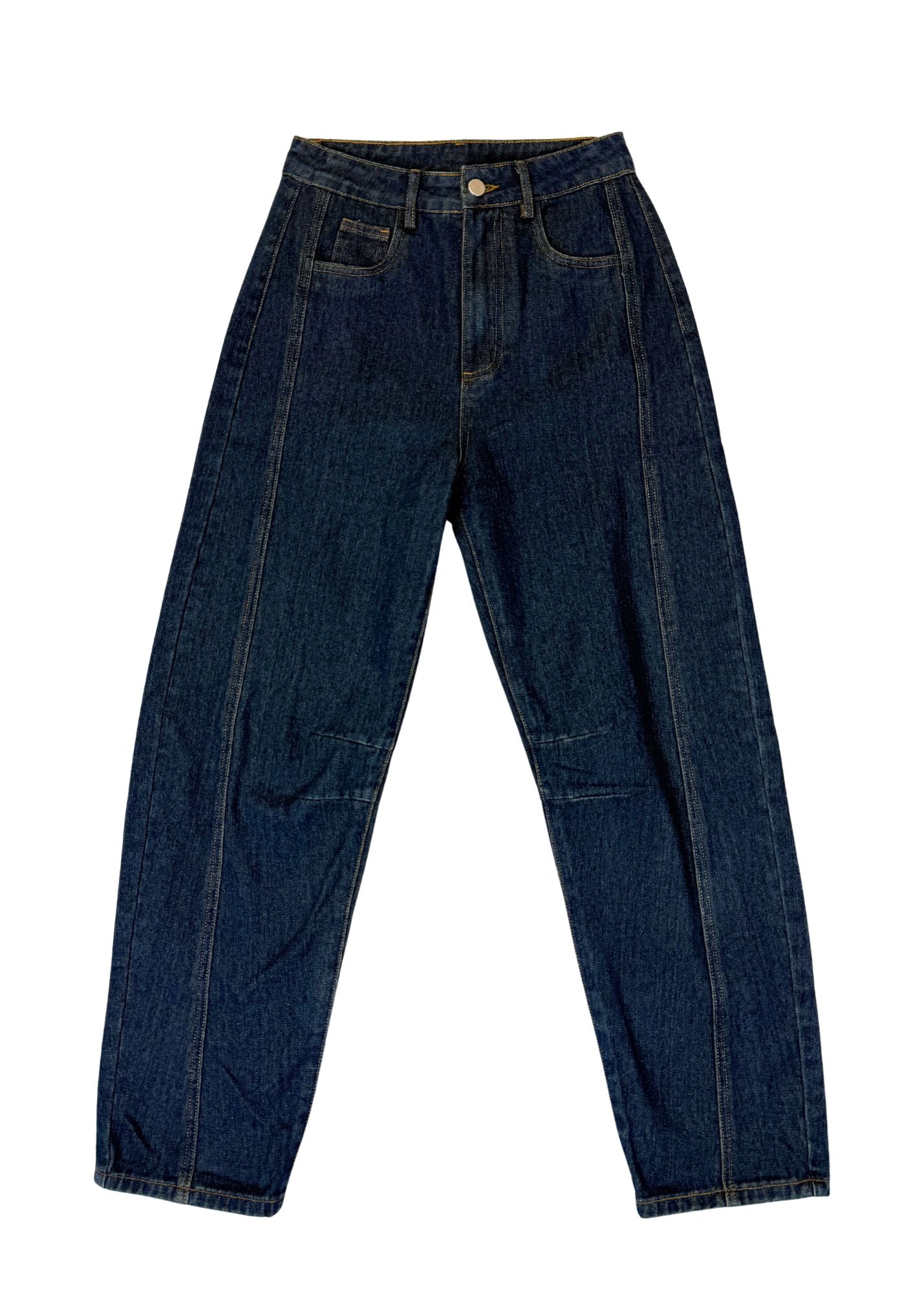 DW Pre-loved Dark Wash Barrel Jeans - Size XS