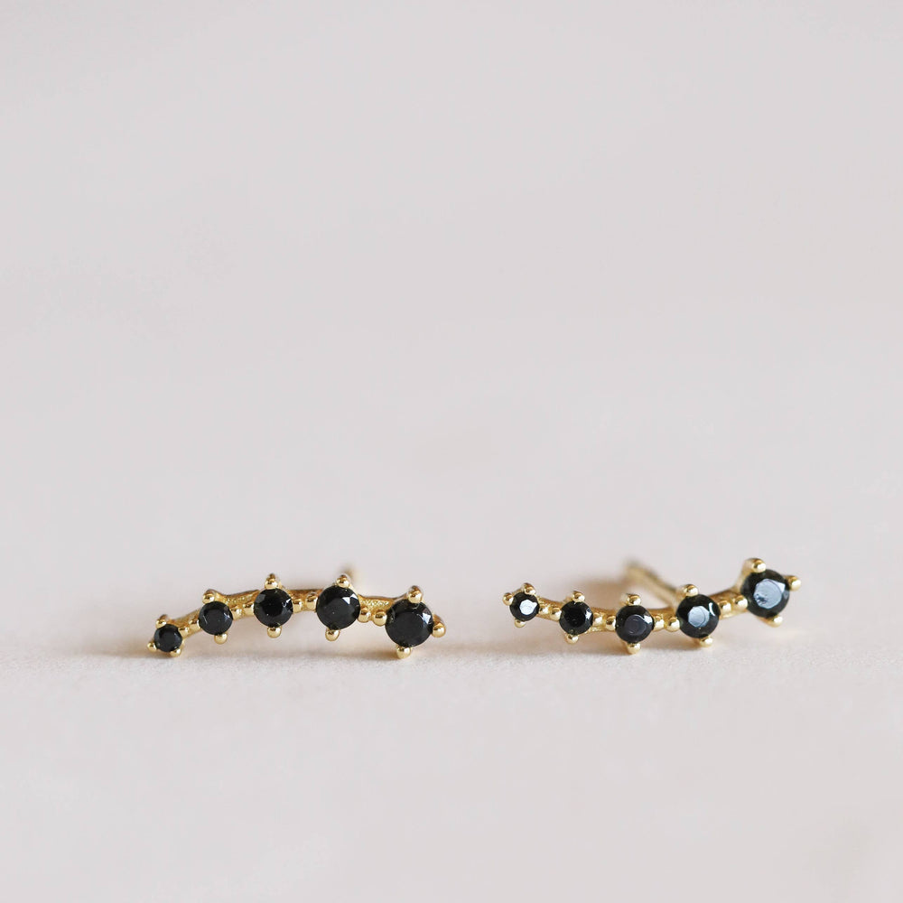 
                      
                        Crawler - Black CZ - Gold Earrings
                      
                    