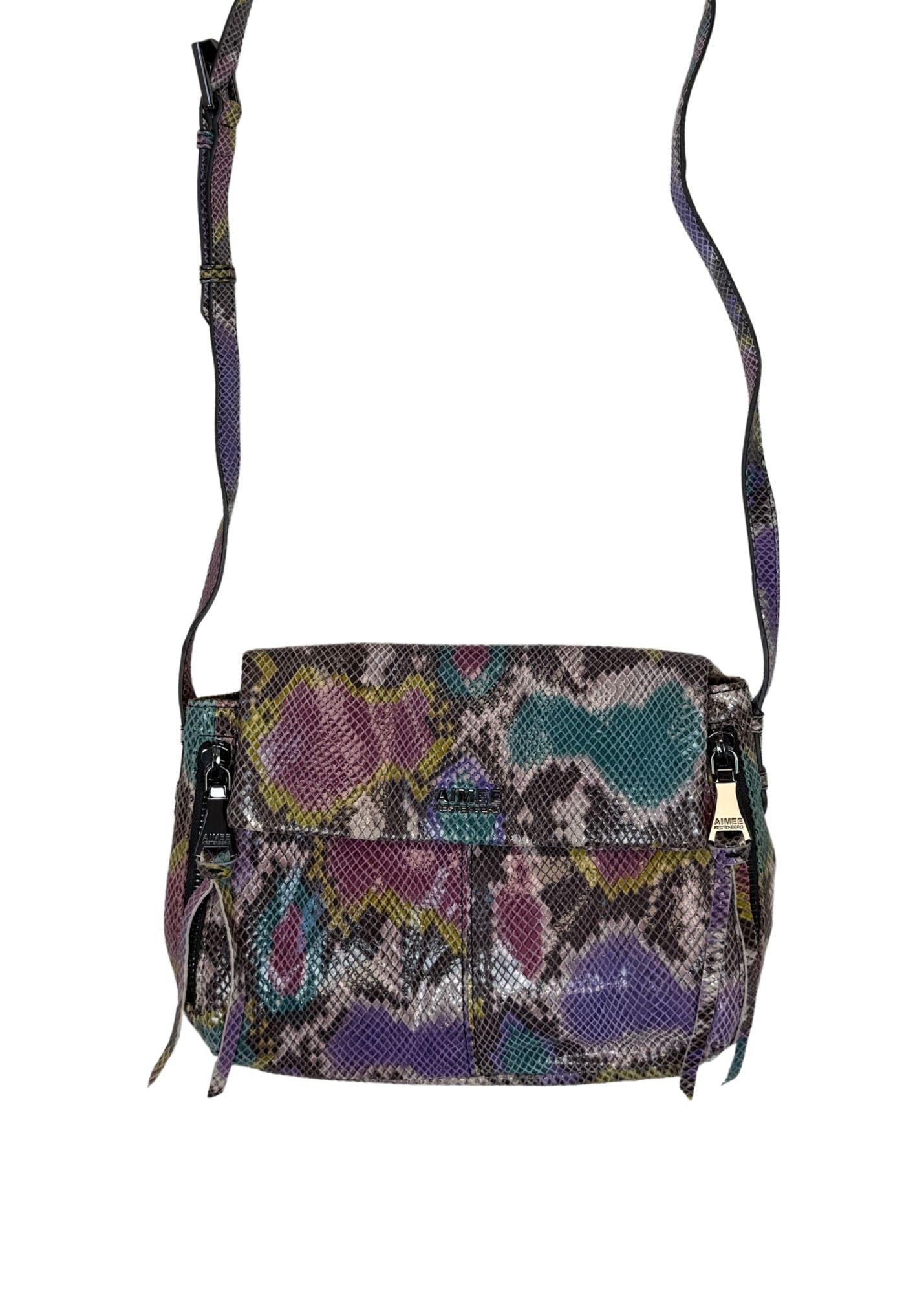 New Aimee Kestenberg Colorful Snakeskin Handbag