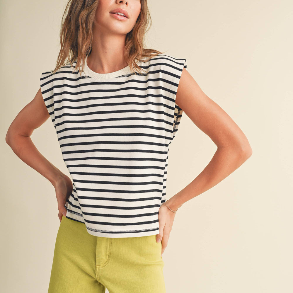 New Striped Sleeveless Top