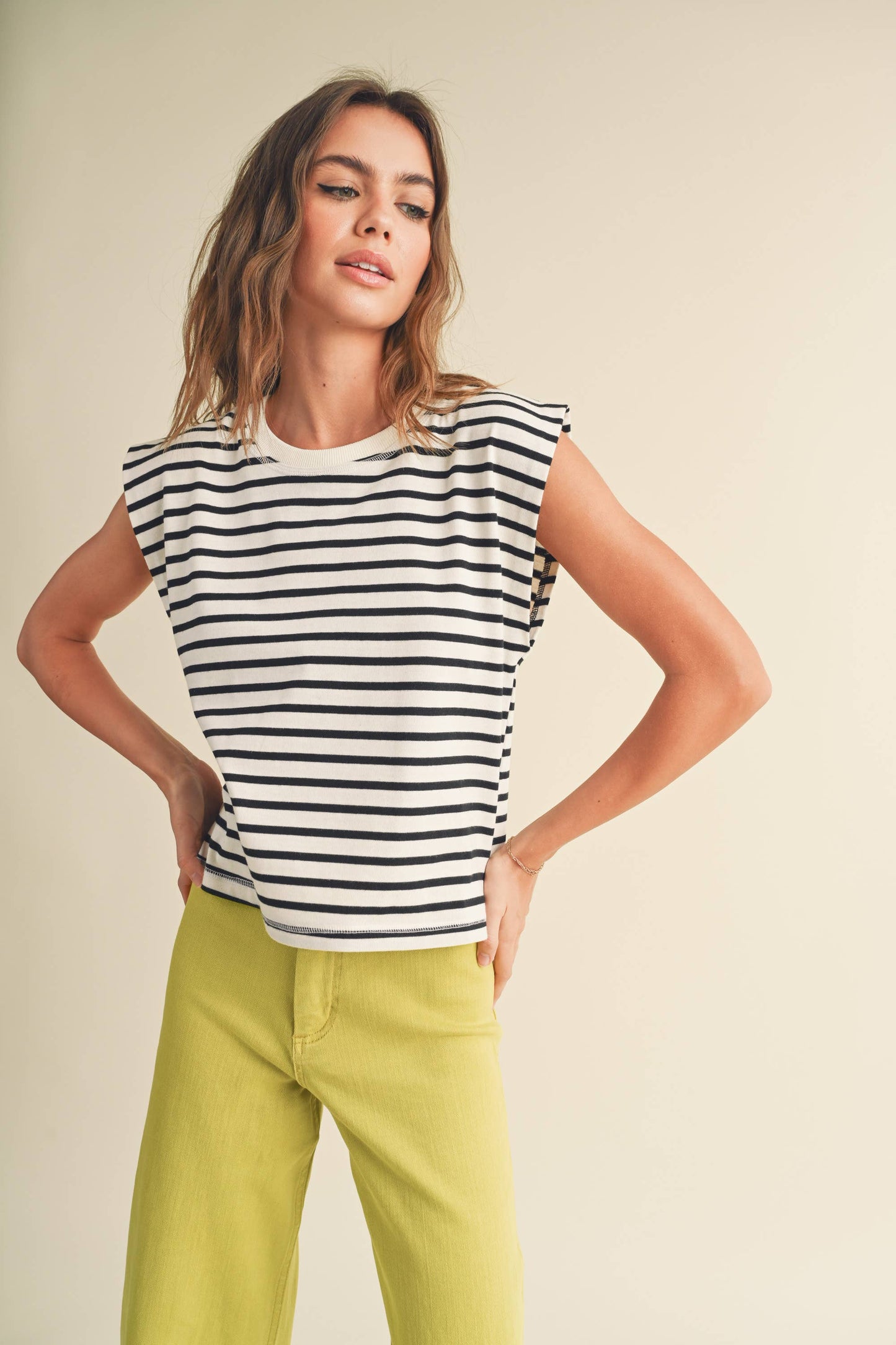 New Striped Sleeveless Top