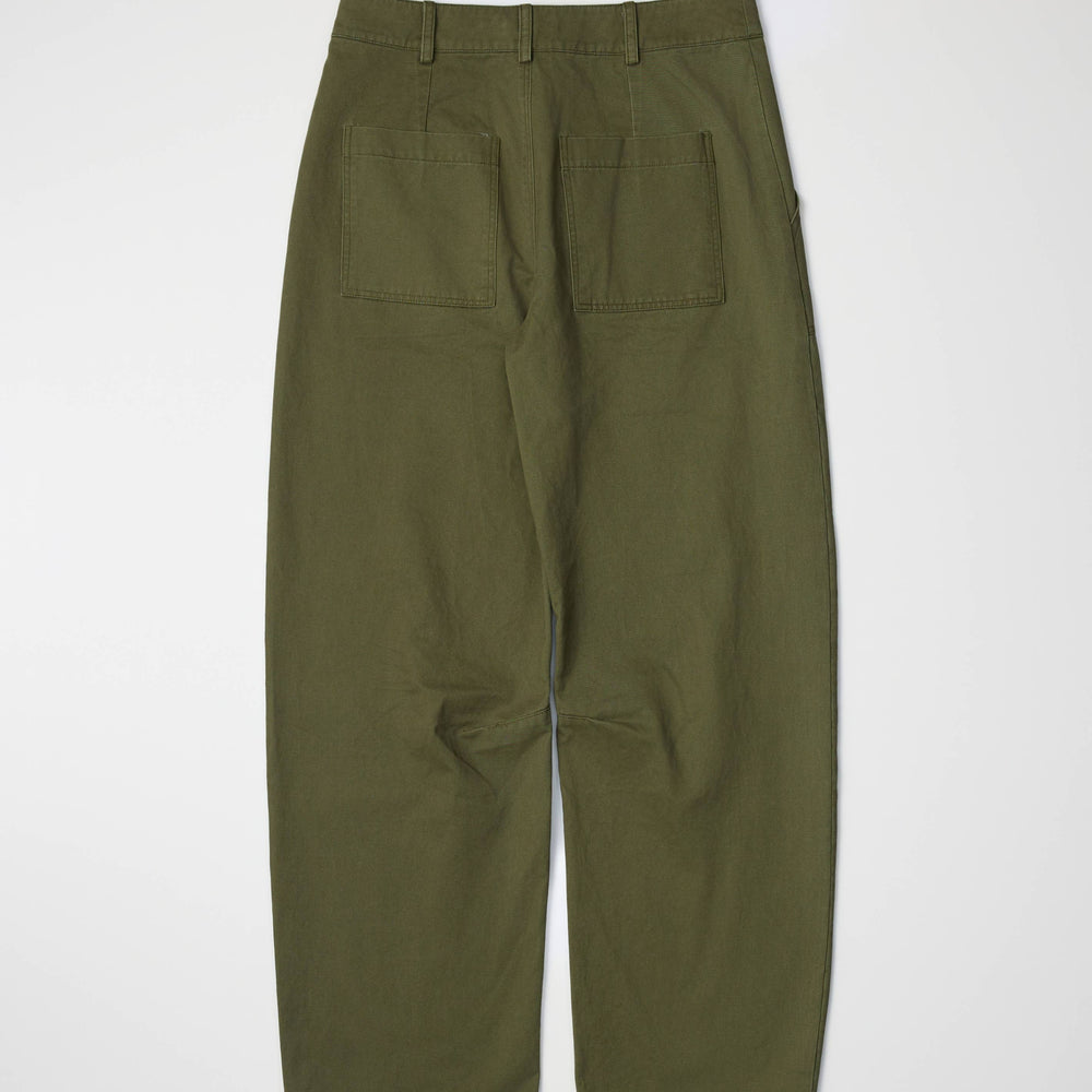 The Chandler Pants - Olive Cotton Barrel Pants