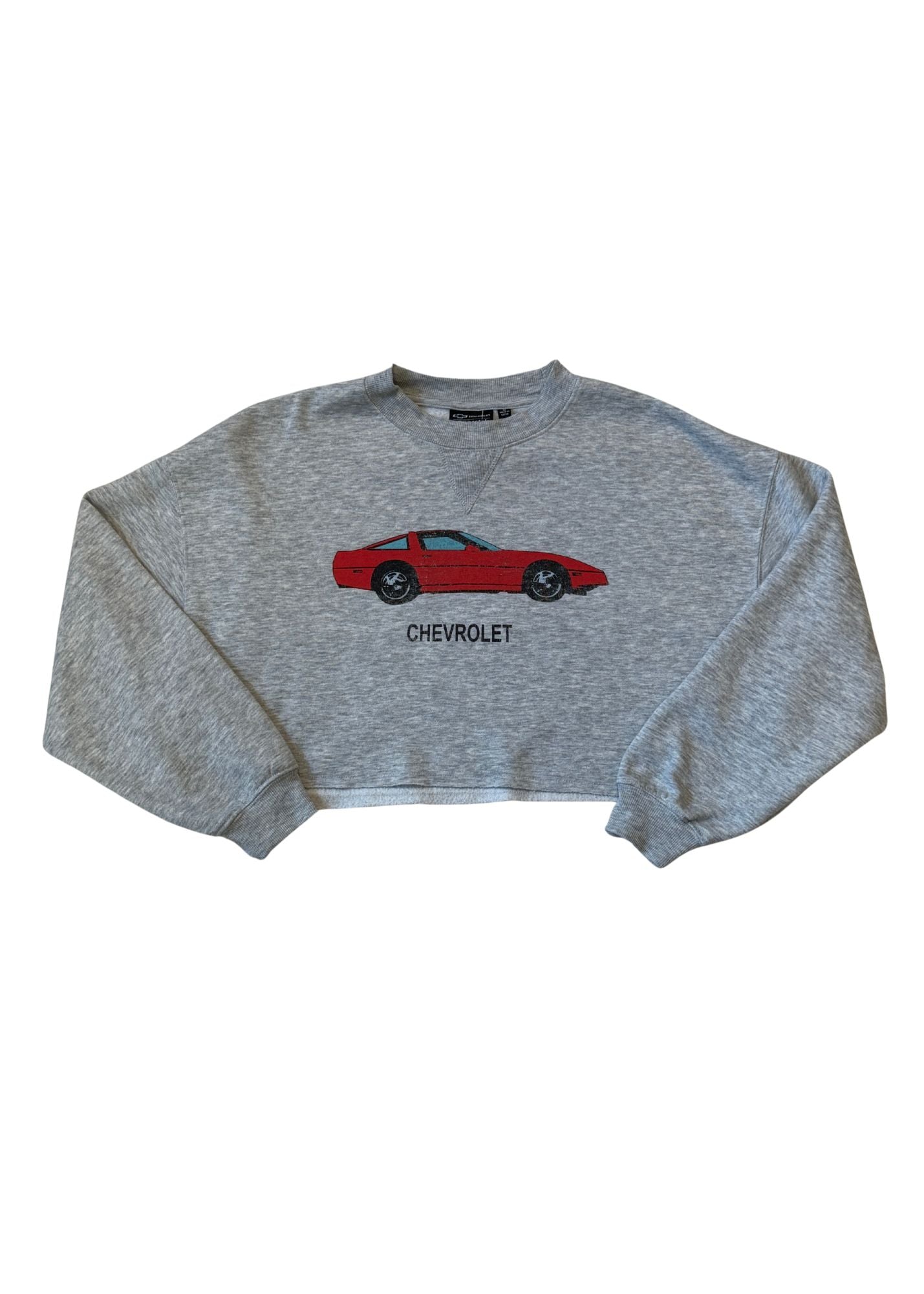Pre-loved Chevrolet Cropped Gray Sweatshirt - Size S