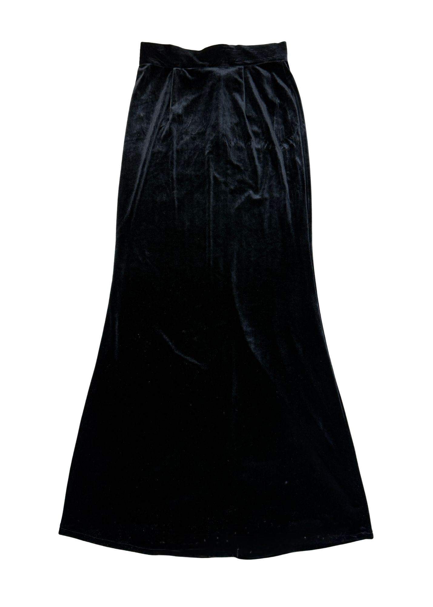 Pre-loved Emma Black Velvet Maxi Skirt - Size M