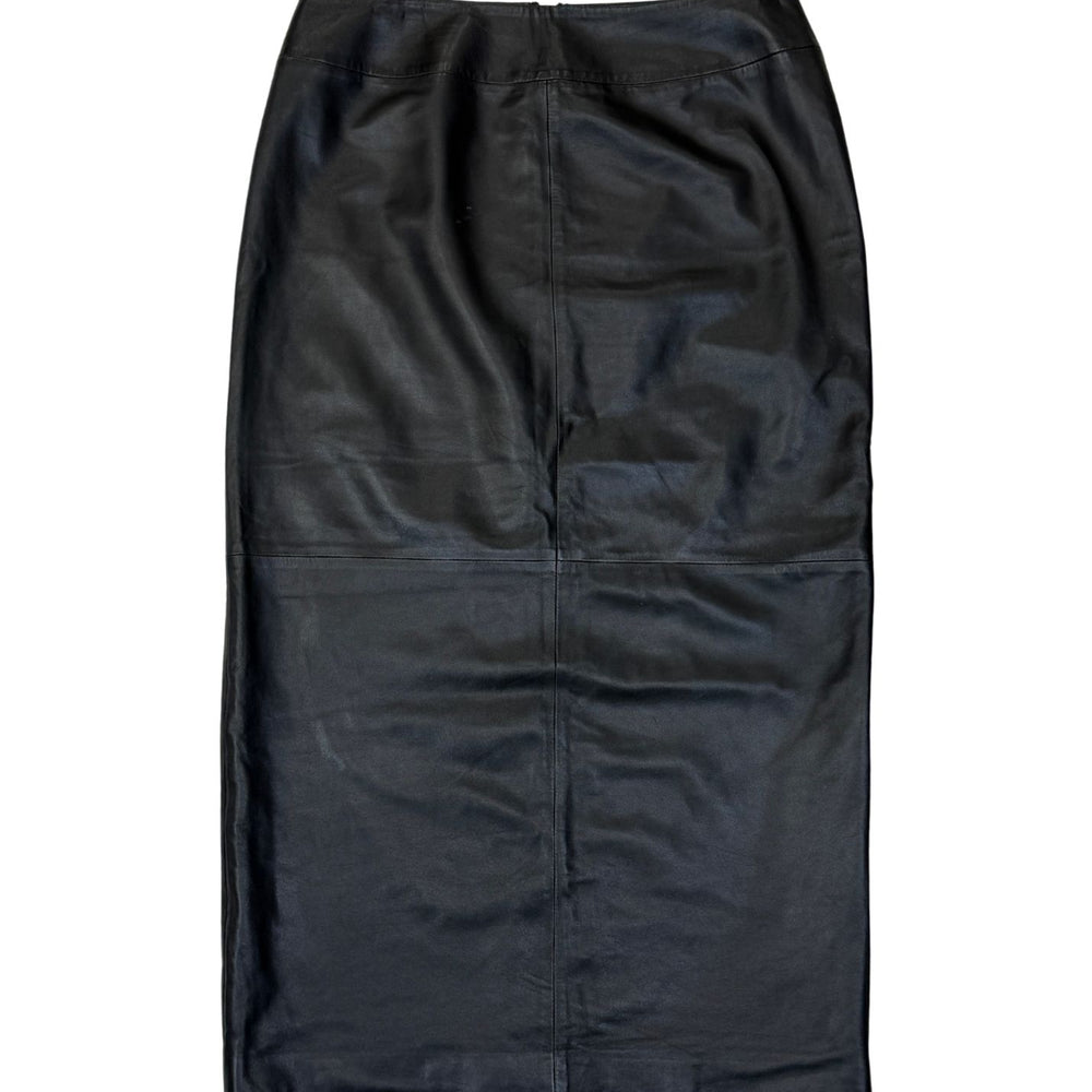 Vintage Dana Buchman Black Leather Skirt - Size S