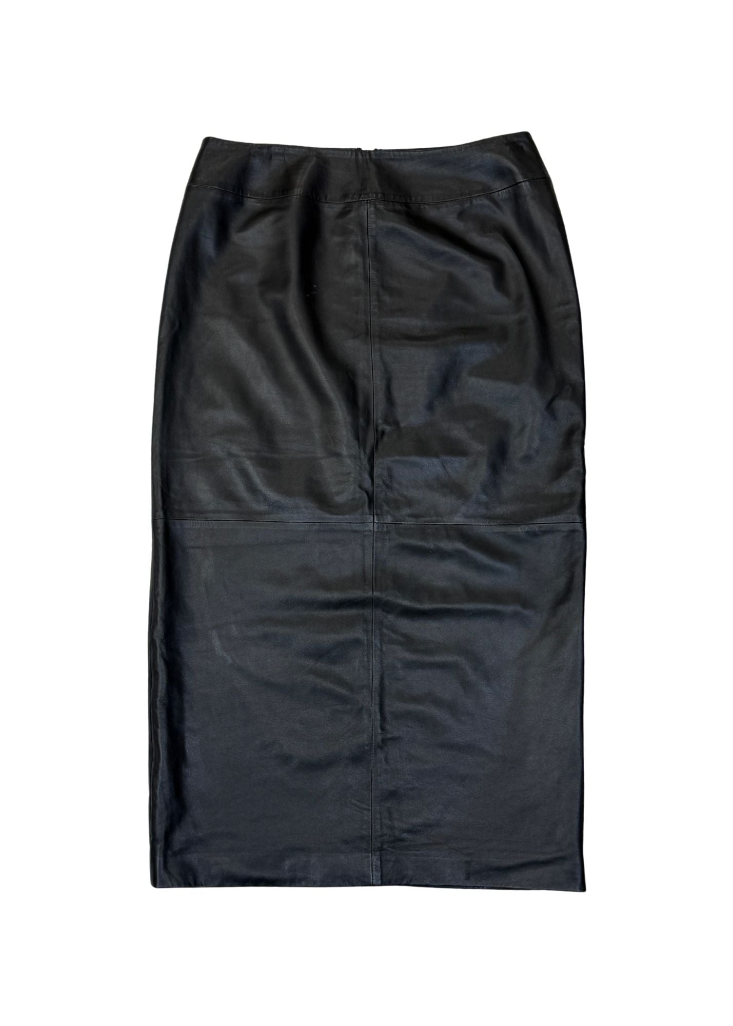 Vintage Dana Buchman Black Leather Skirt - Size S