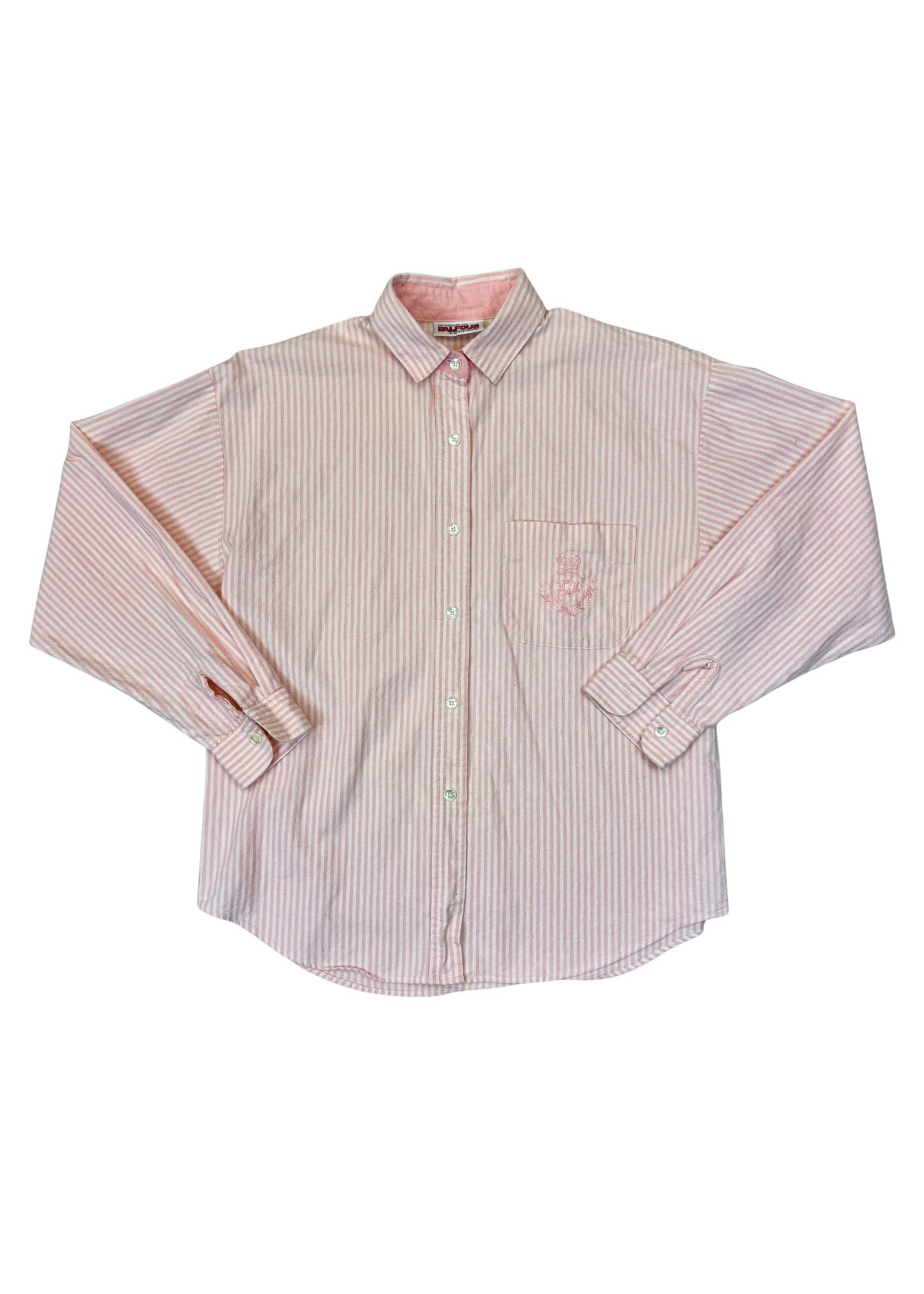 Pre-loved Balfour Light Pink Striped Button  Down Top - Size S