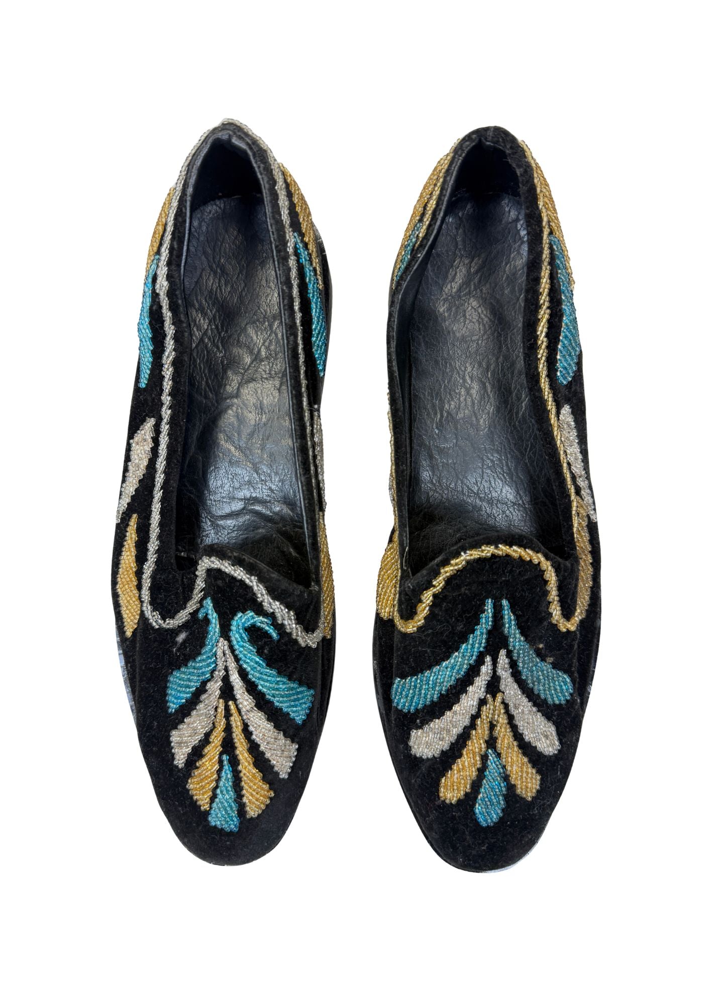 Pre-loved Metallic Embroidered Loafer - Size 11