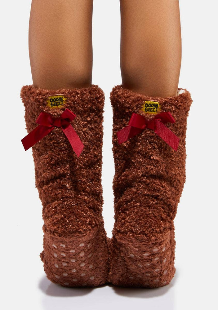 
                      
                        Teddy Burr | Women's Funny Fuzzy House Slipper Socks
                      
                    