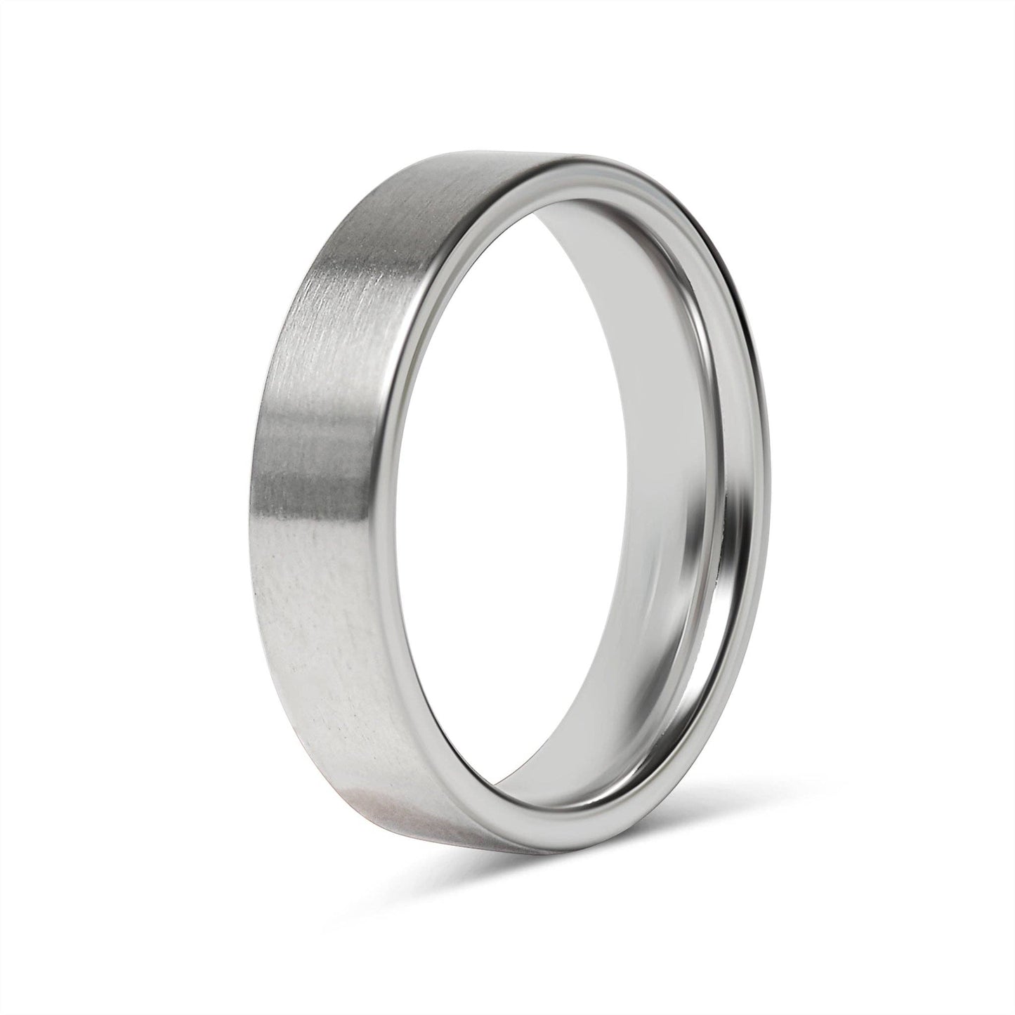 Brushed Flat Stainless Steel Ring