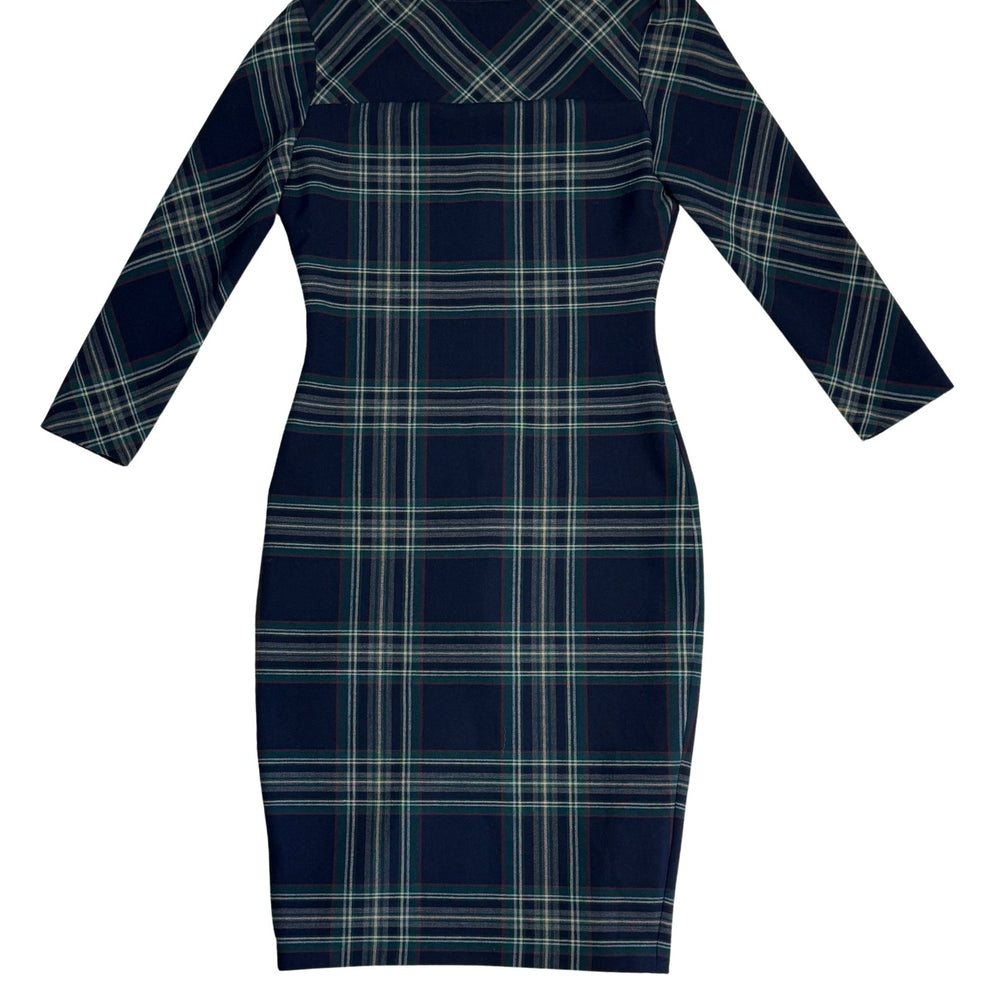 Pre-loved Navy Plaid Dress - Size M