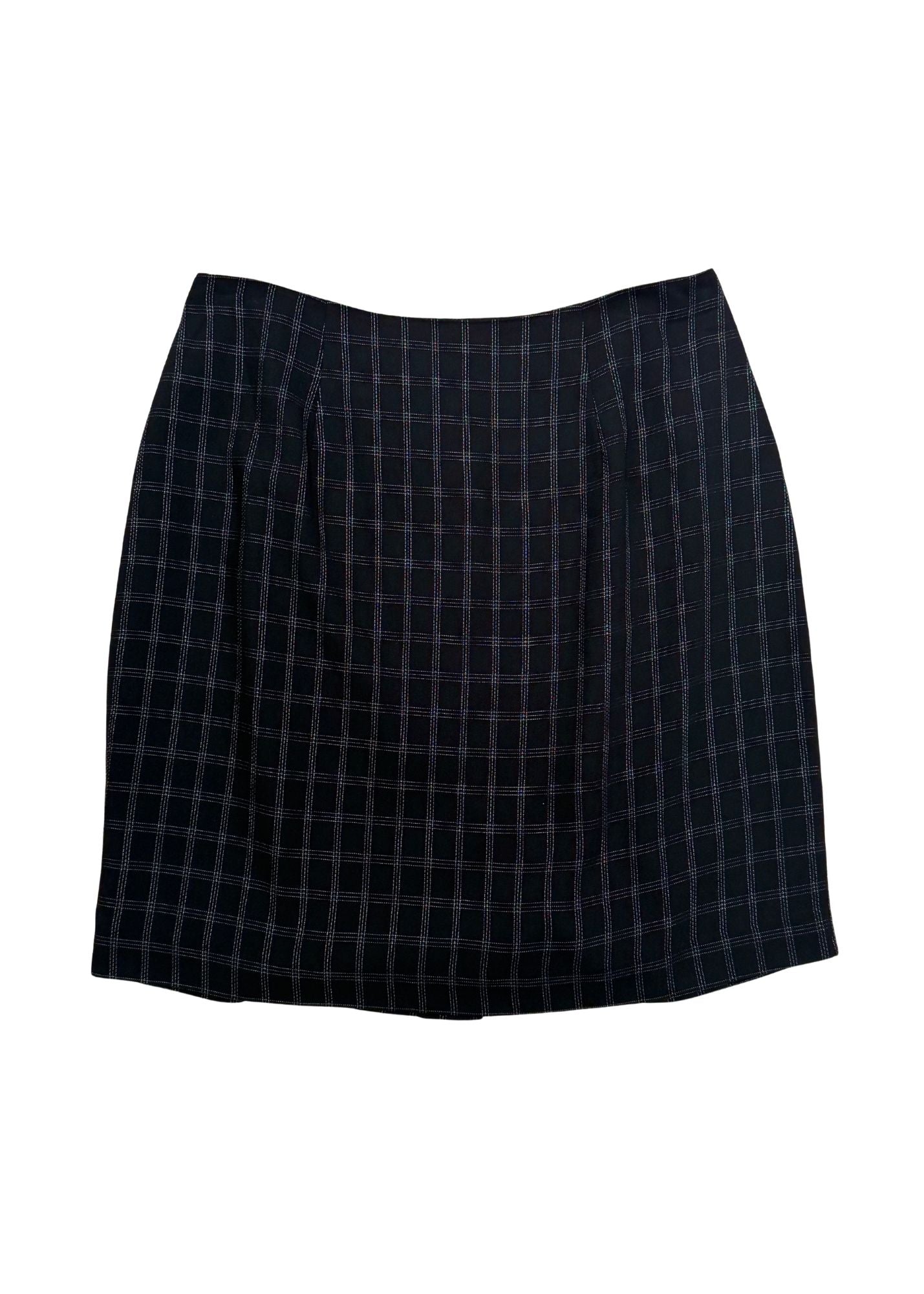 Pre-loved Black Check Mini Skirt - Size L
