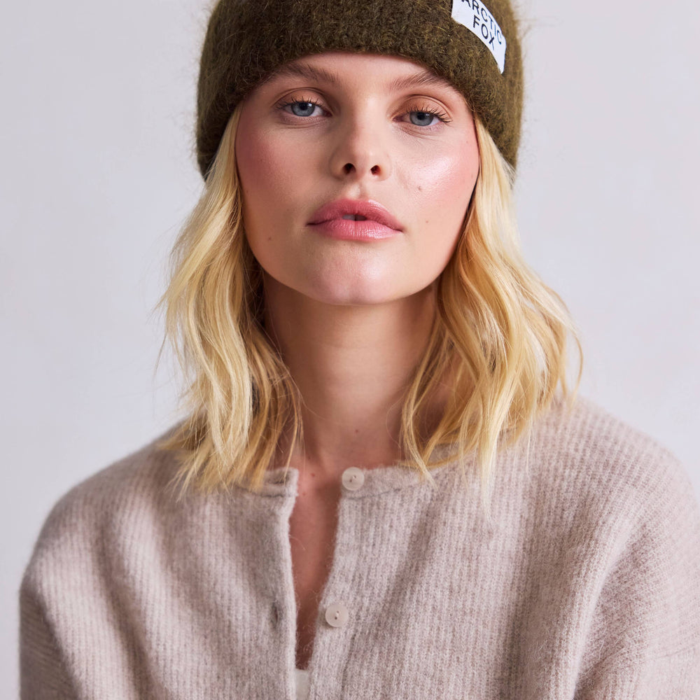 
                      
                        The Mohair Beanie - Khaki Green
                      
                    