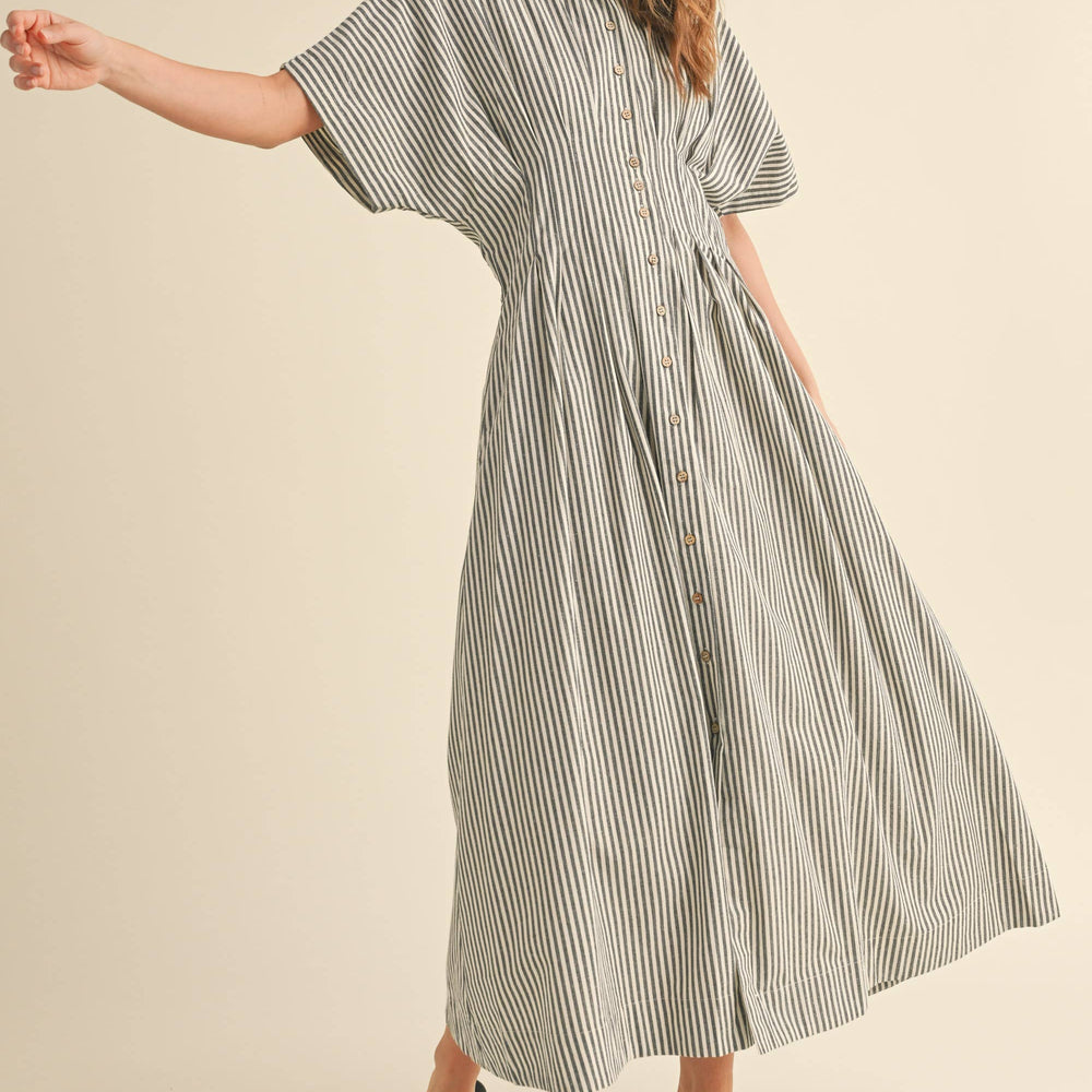 
                      
                        New Striped Button-down Shirt Dress
                      
                    