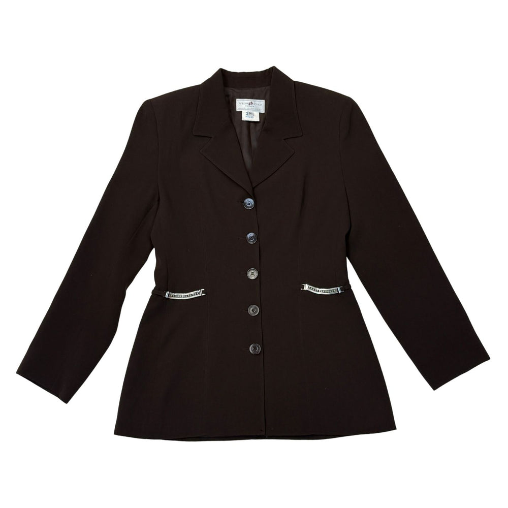 Pre-loved Vertigo Chocolate Brown Chain Detail Blazer - Size M