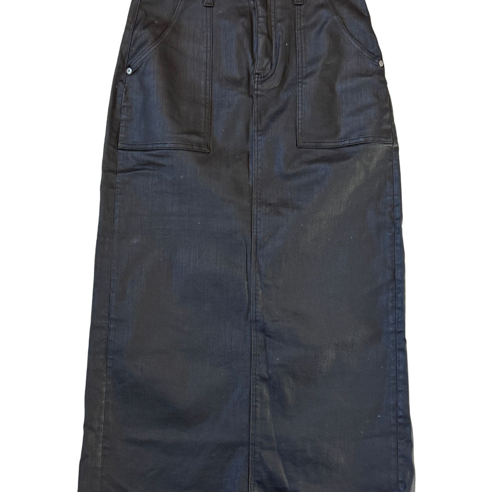 Pre-loved Daze Coated Black Denim Skirt - Size M