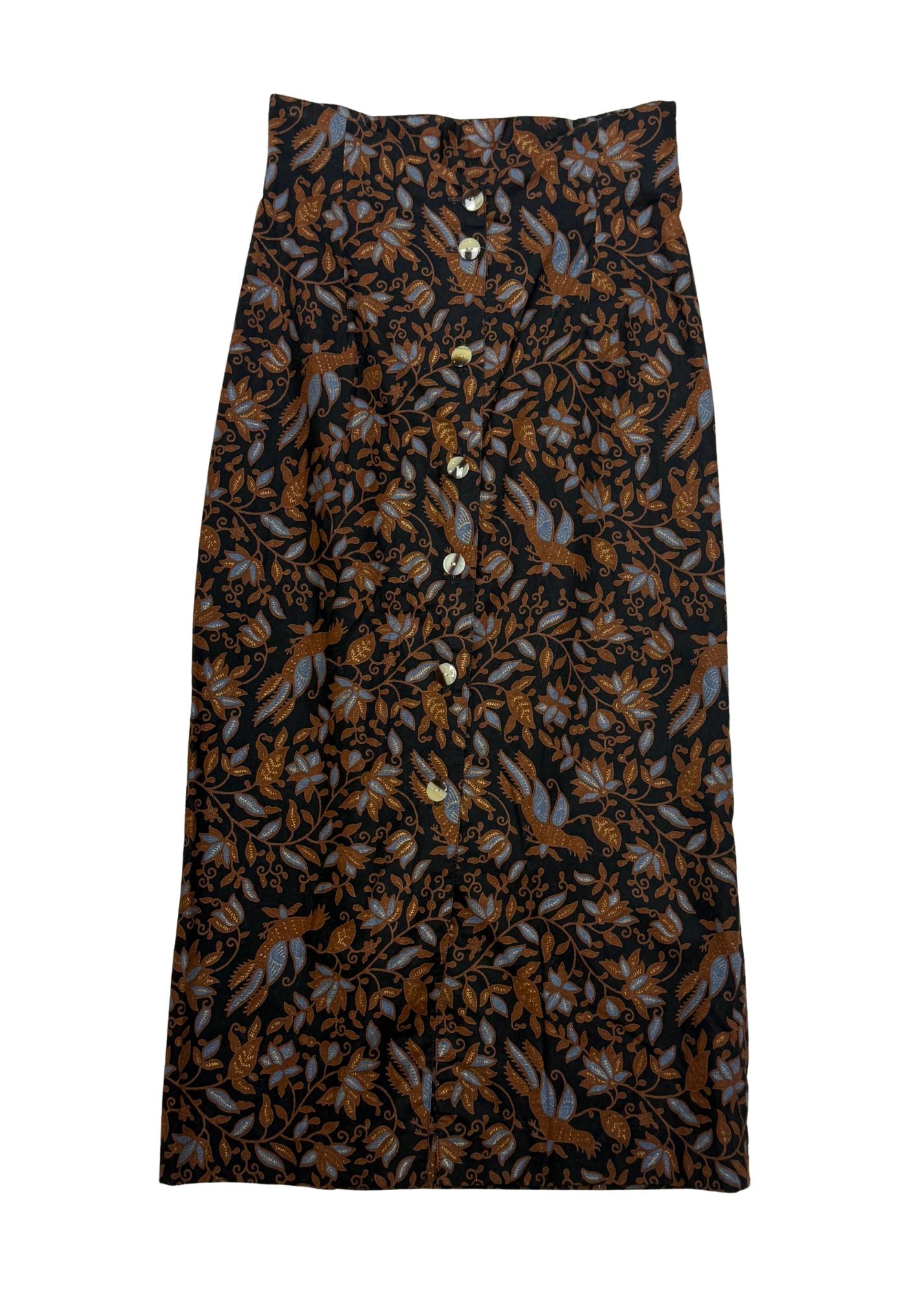 Vintage Pheasant Paisley Midi Skirt - Size S