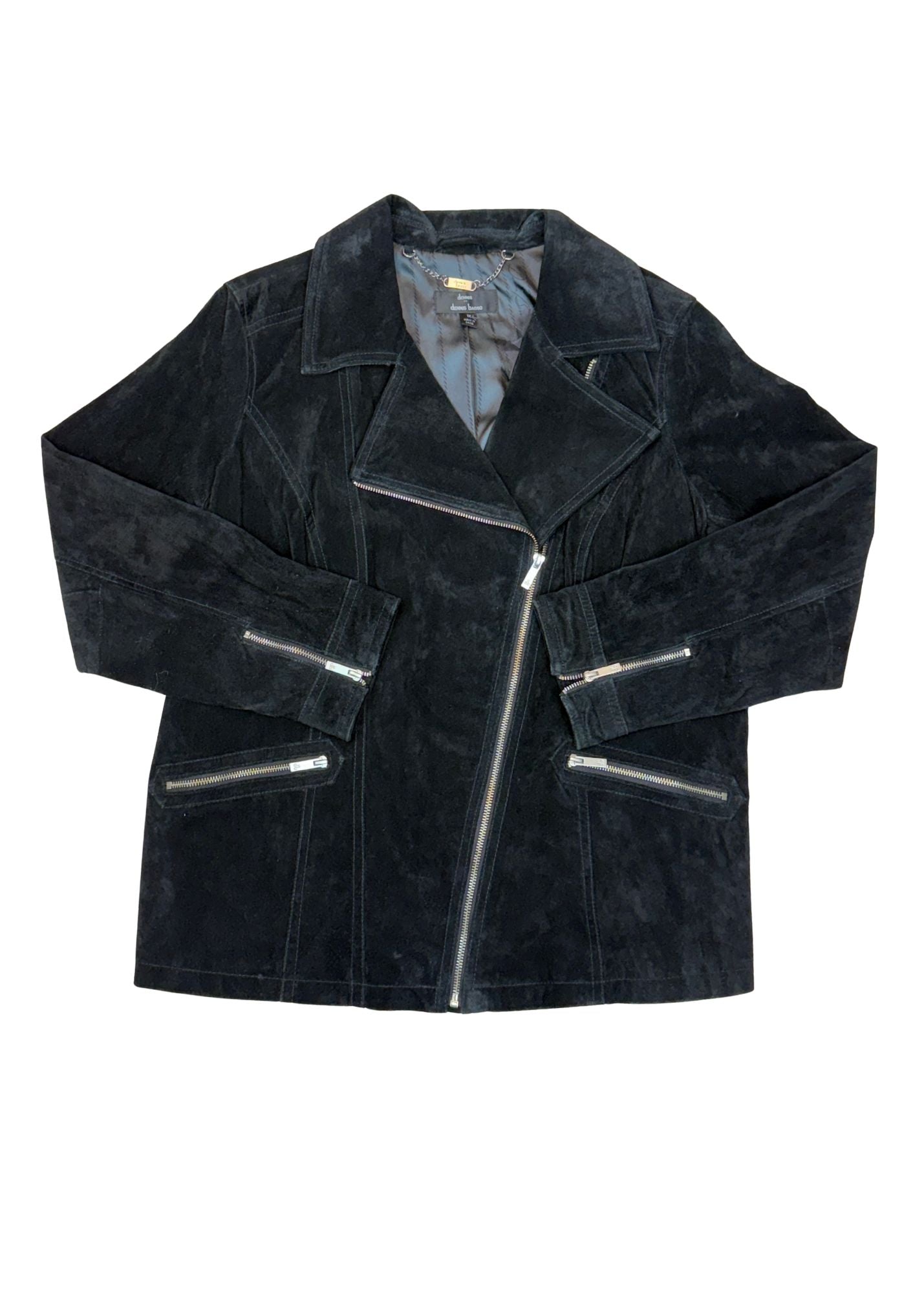 Vintage Dennis Basso Leather Moto Jacket - Size XL