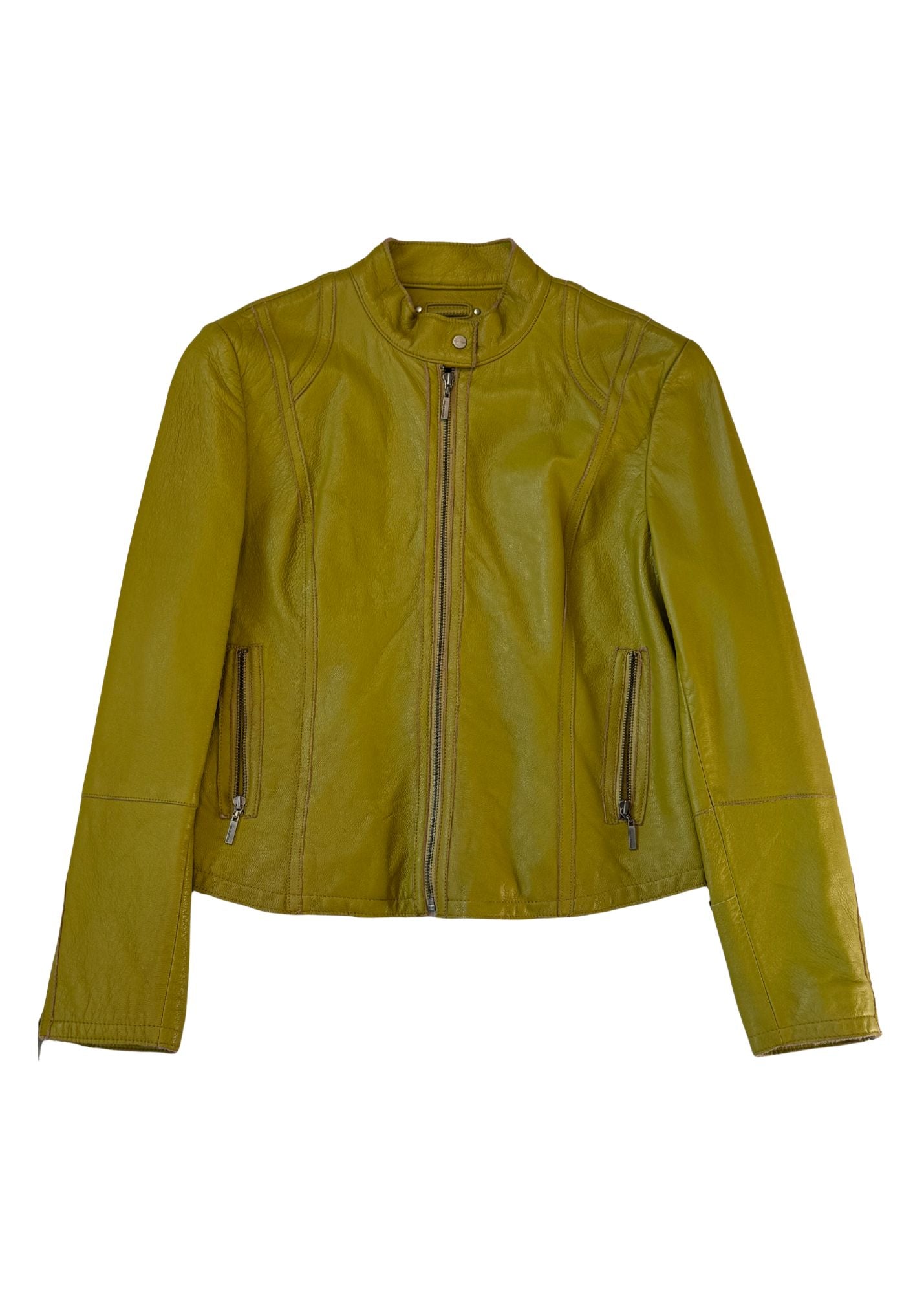 Pre-loved Wilson’s Leather Chartreuse Biker Jacket - Size L