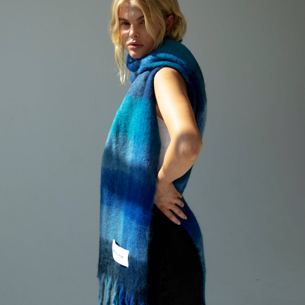 
                      
                        The Reykjavik Scarf - 100% Recycled - Blue Check
                      
                    