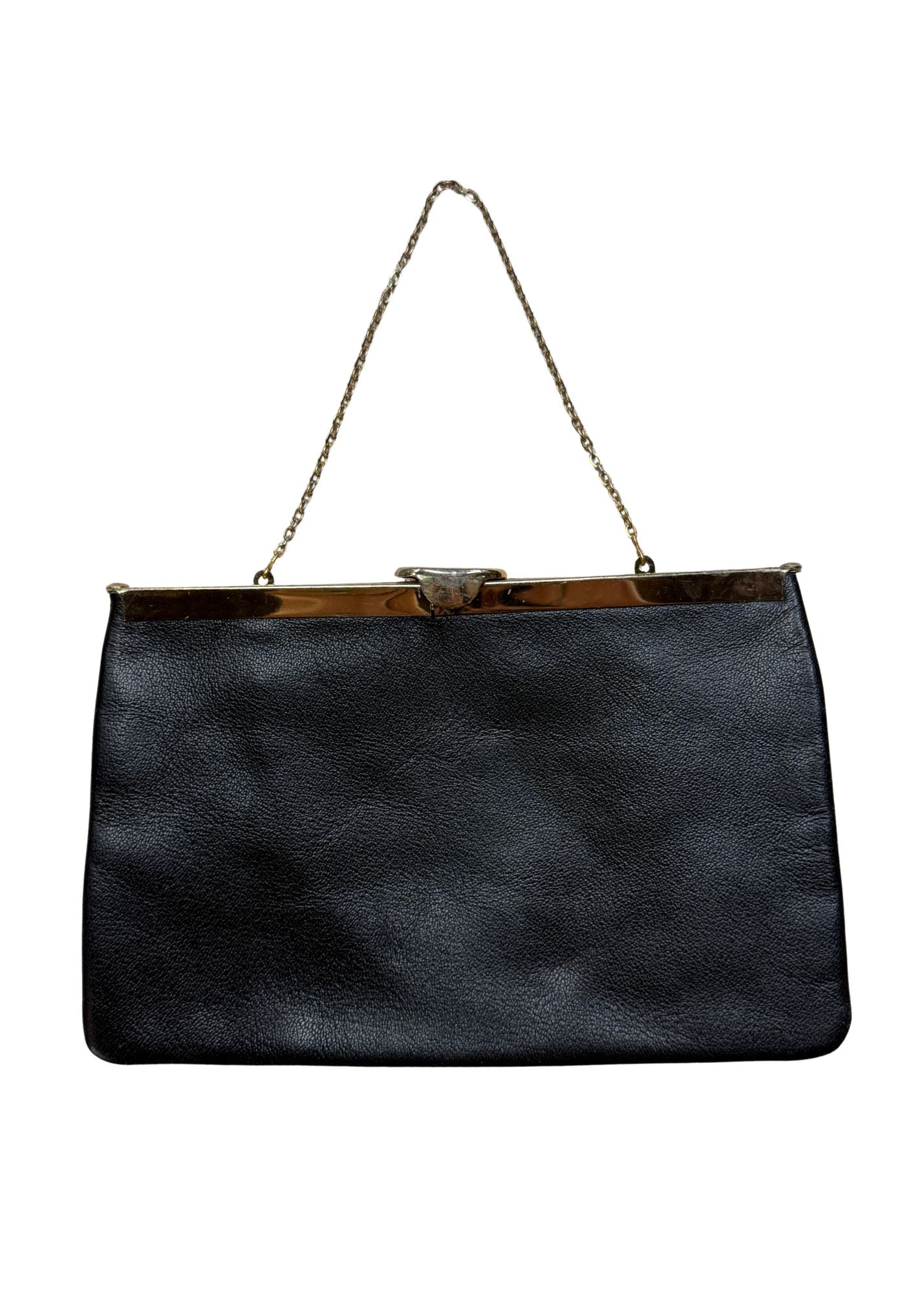 Vintage Etra Black Leather Clutch Purse