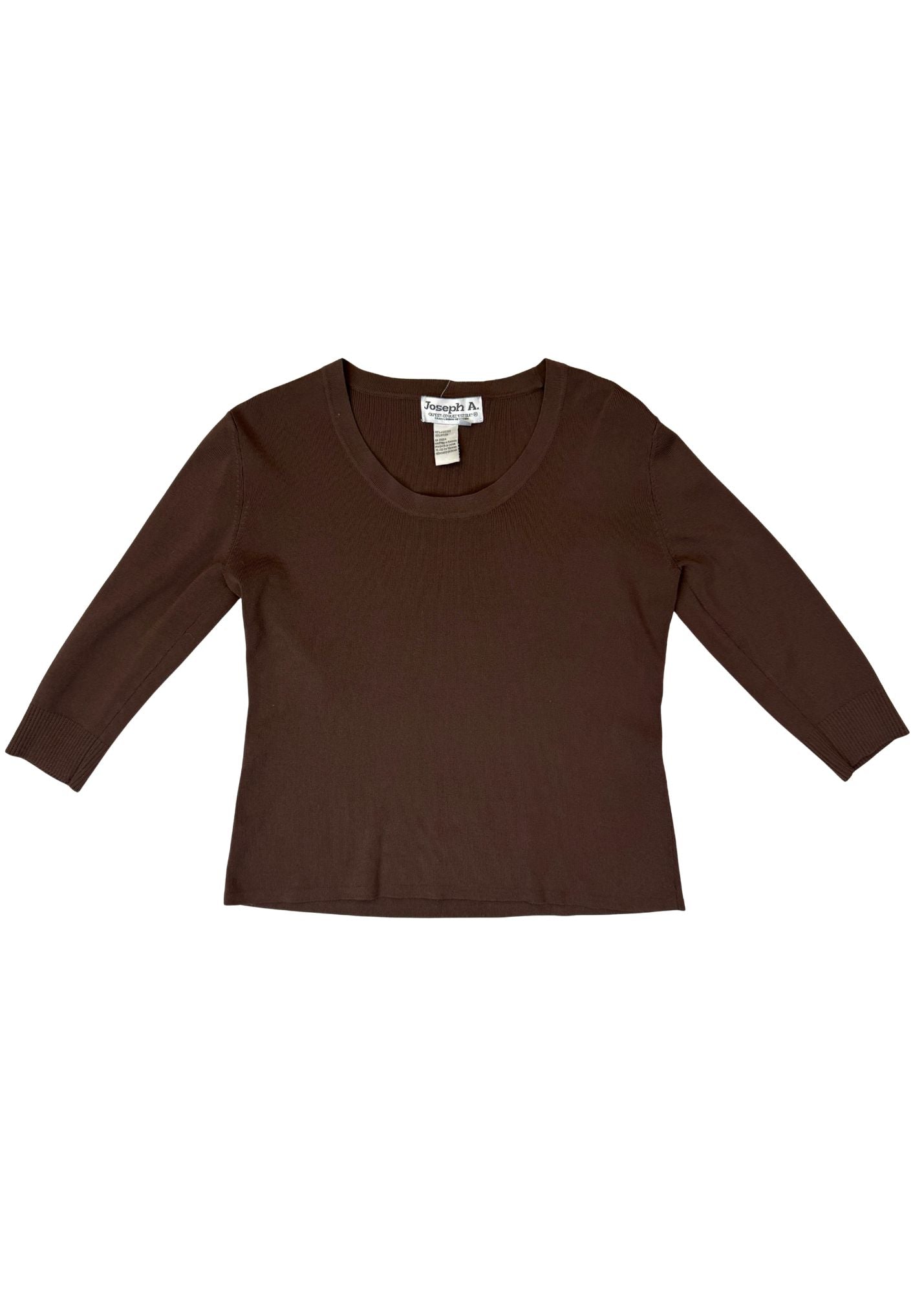 Vintage Joseph A. Brown Elbow Length Knit Top - Size XL