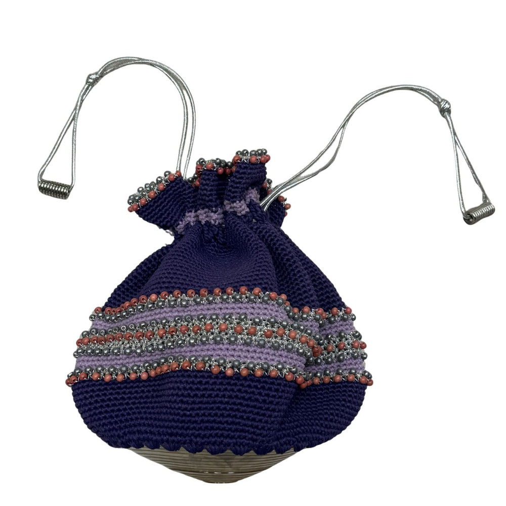 Vintage Purple Woven Bucket Purse
