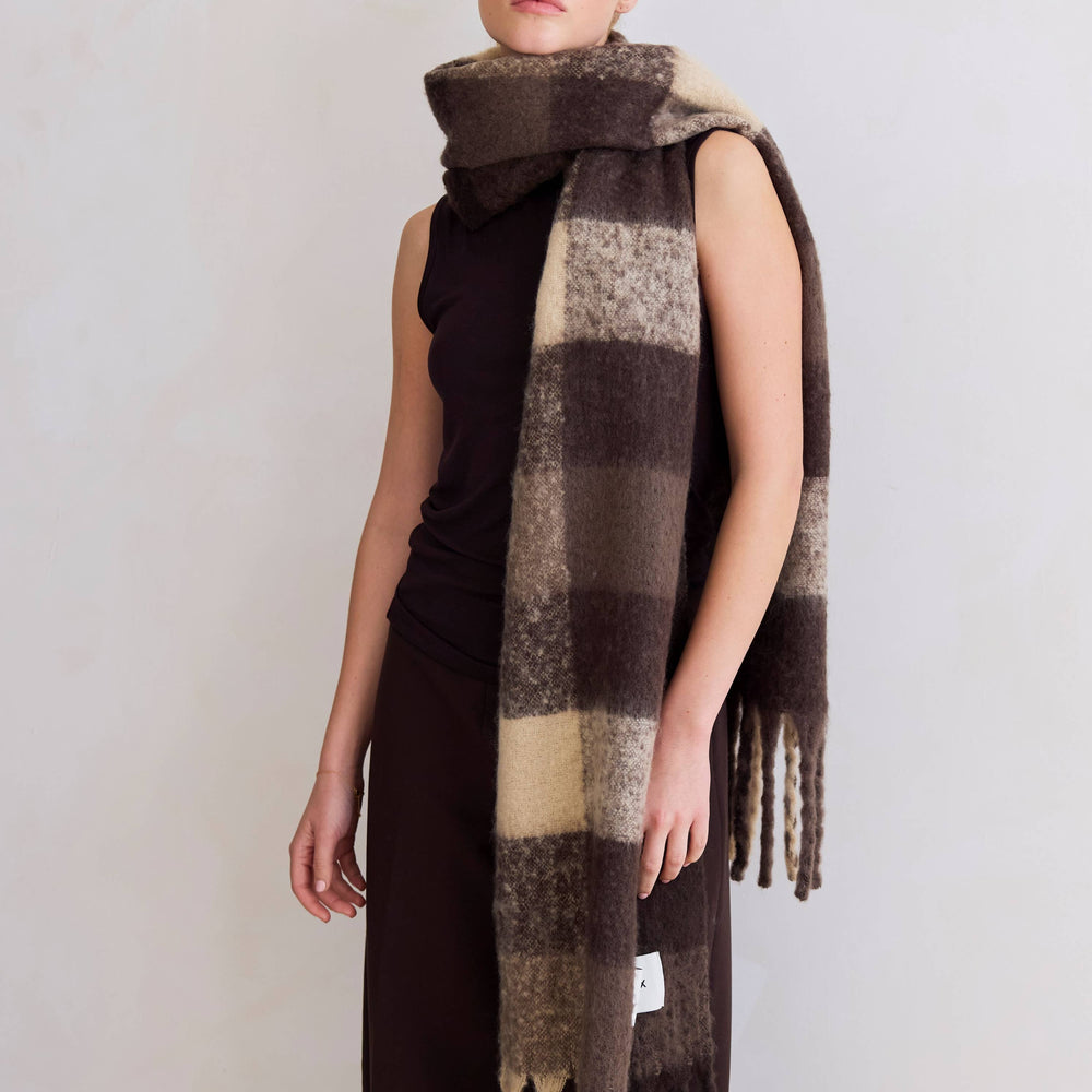 The Reykjavik Scarf - 100% Recycled - Brown Check