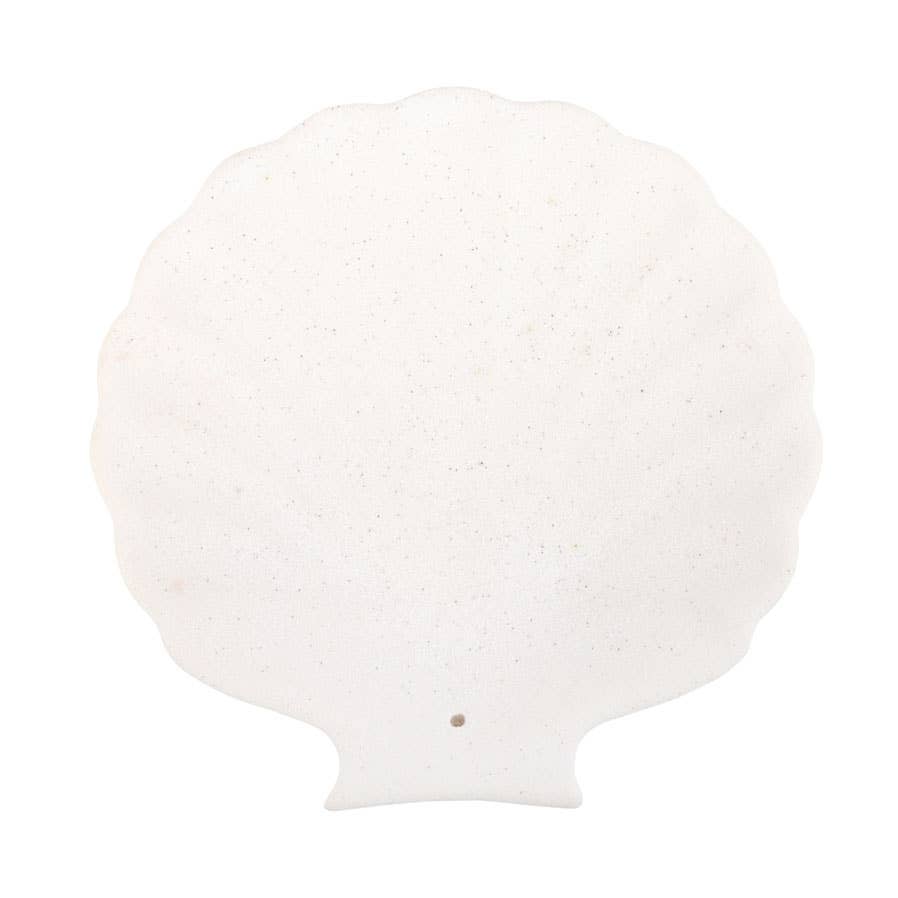 Off White Scallop Shell Ceramic Incense Holder Plate